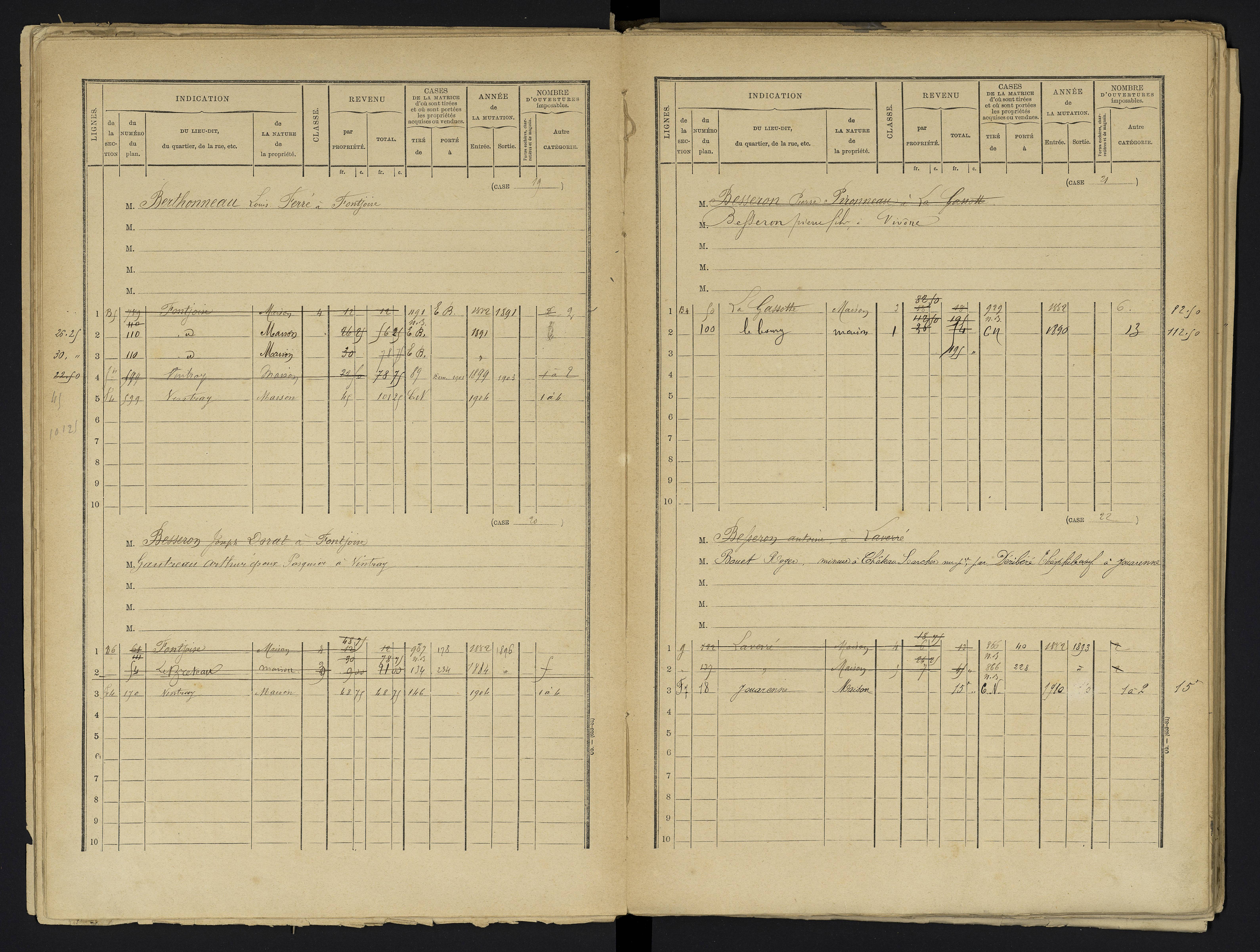 Aslonnes - FRAD086_cadastre Cases 1-256 