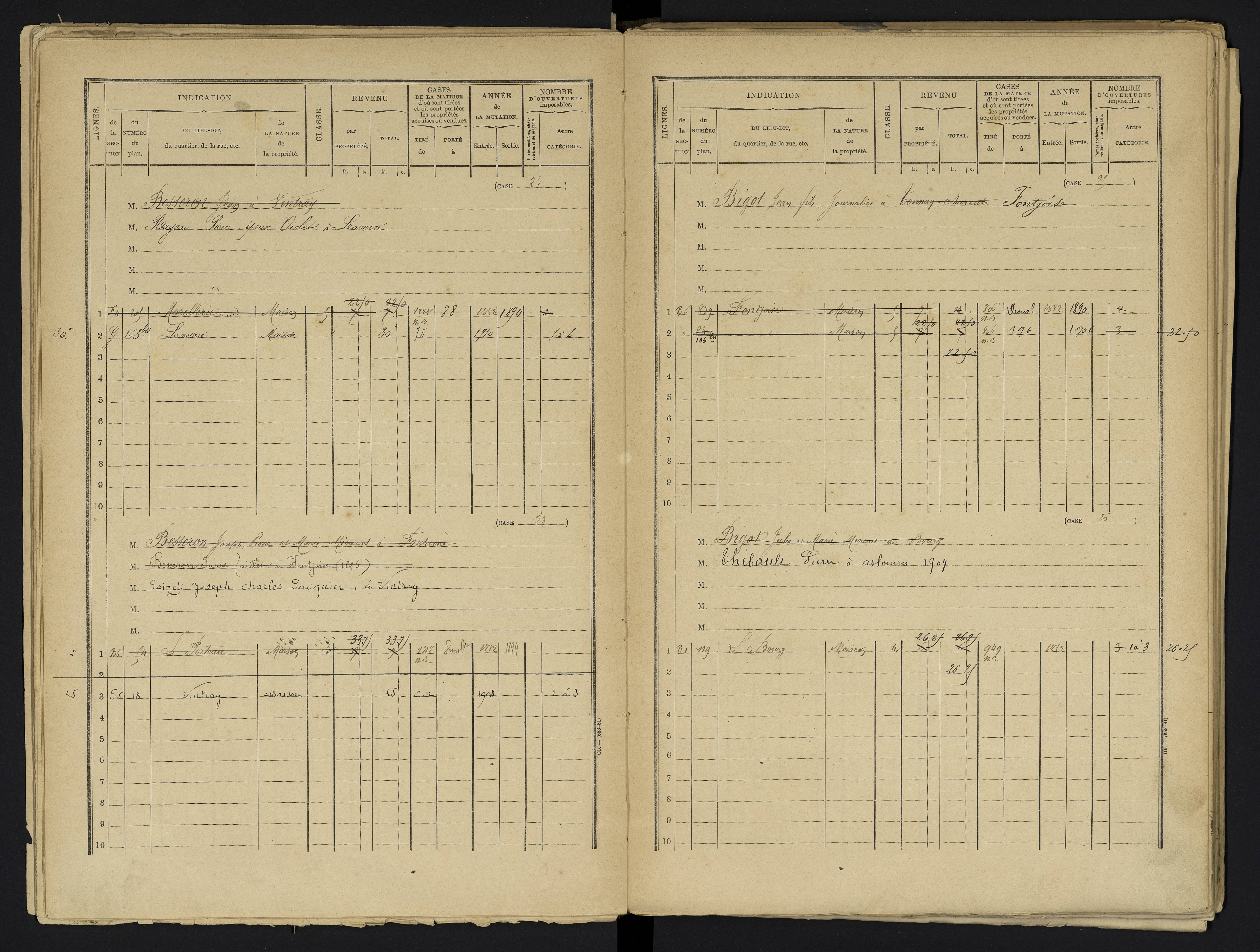 Aslonnes - FRAD086_cadastre Cases 1-256 