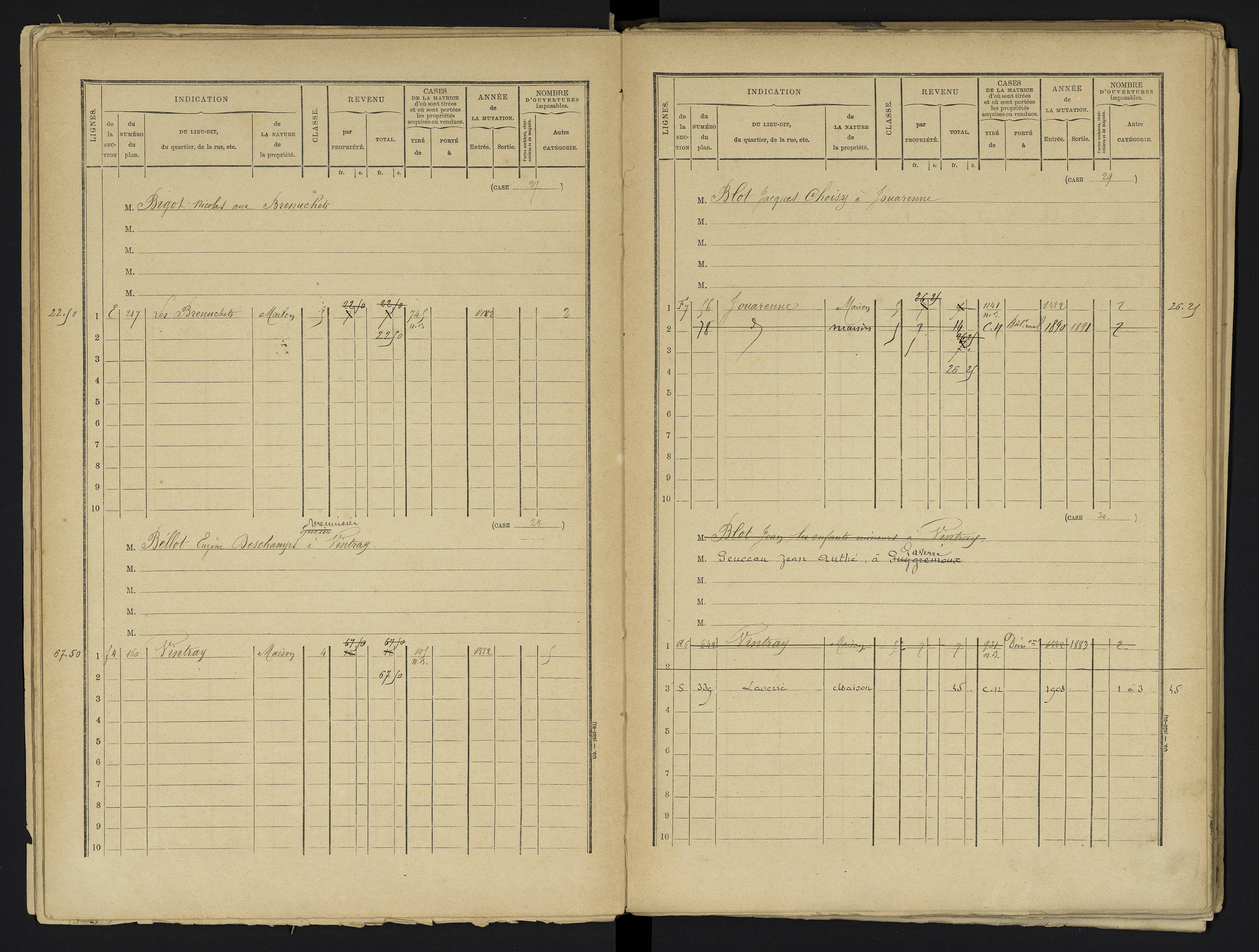 Aslonnes - FRAD086_cadastre Cases 1-256 