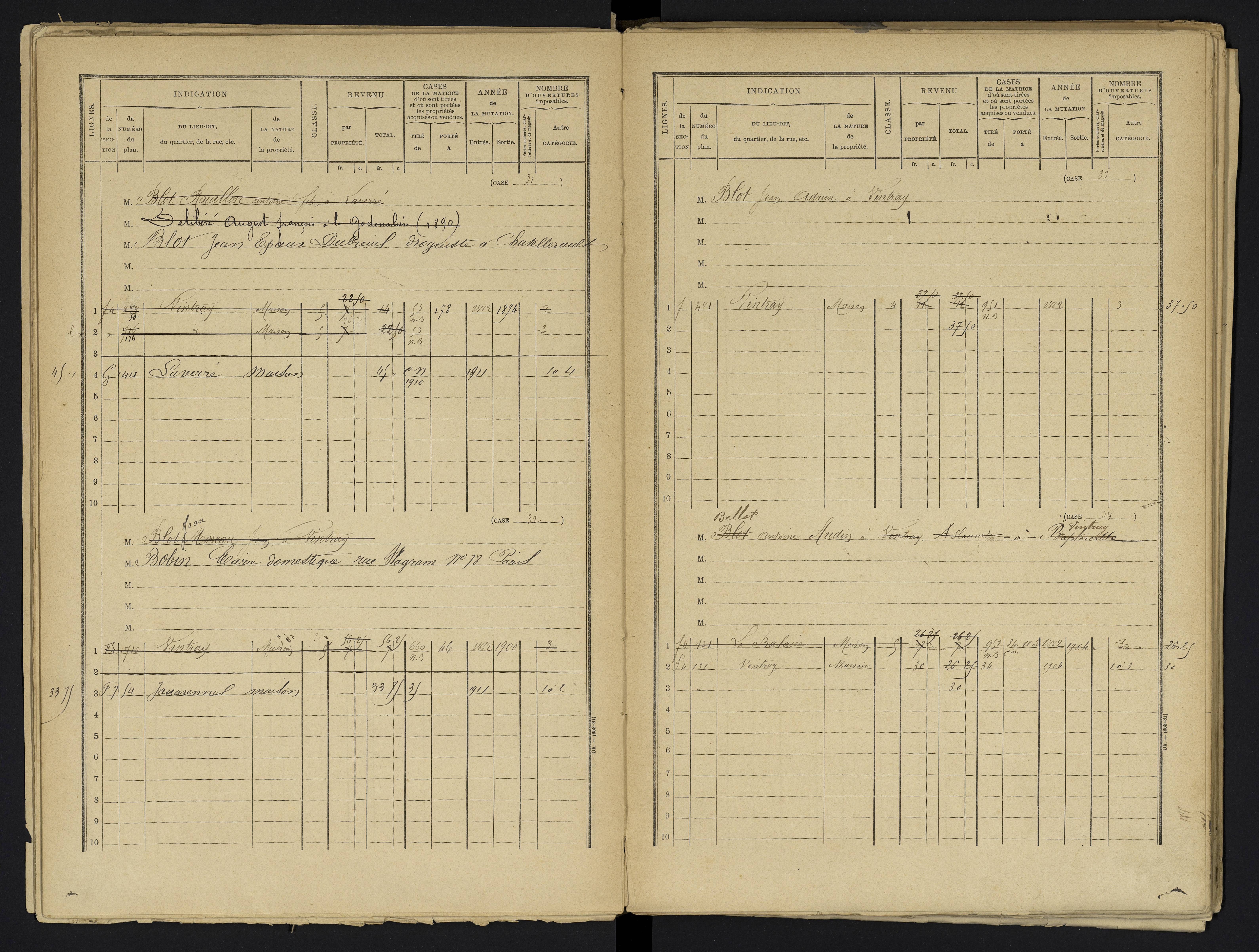 Aslonnes - FRAD086_cadastre Cases 1-256 