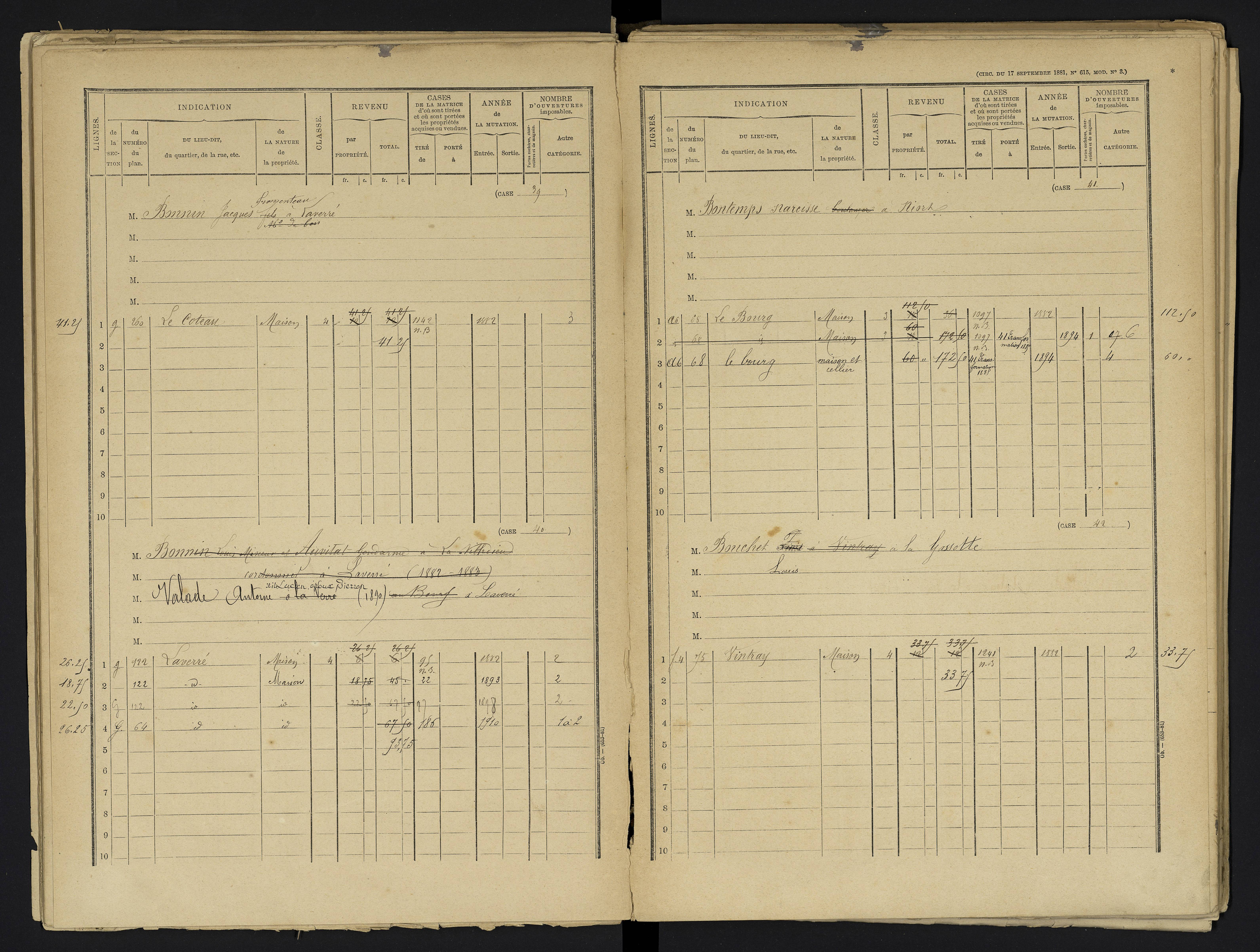 Aslonnes - FRAD086_cadastre Cases 1-256 