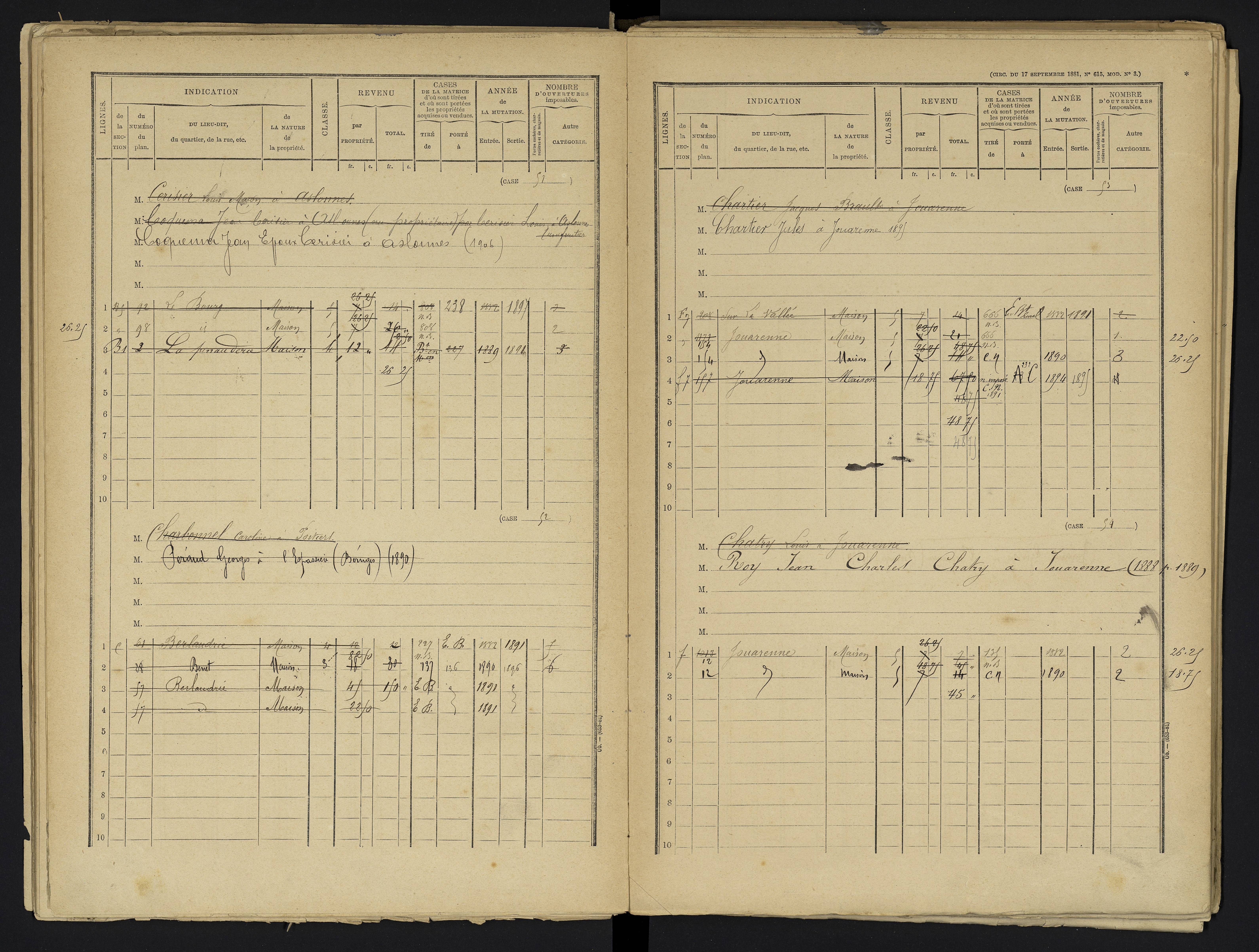 Aslonnes - FRAD086_cadastre Cases 1-256 