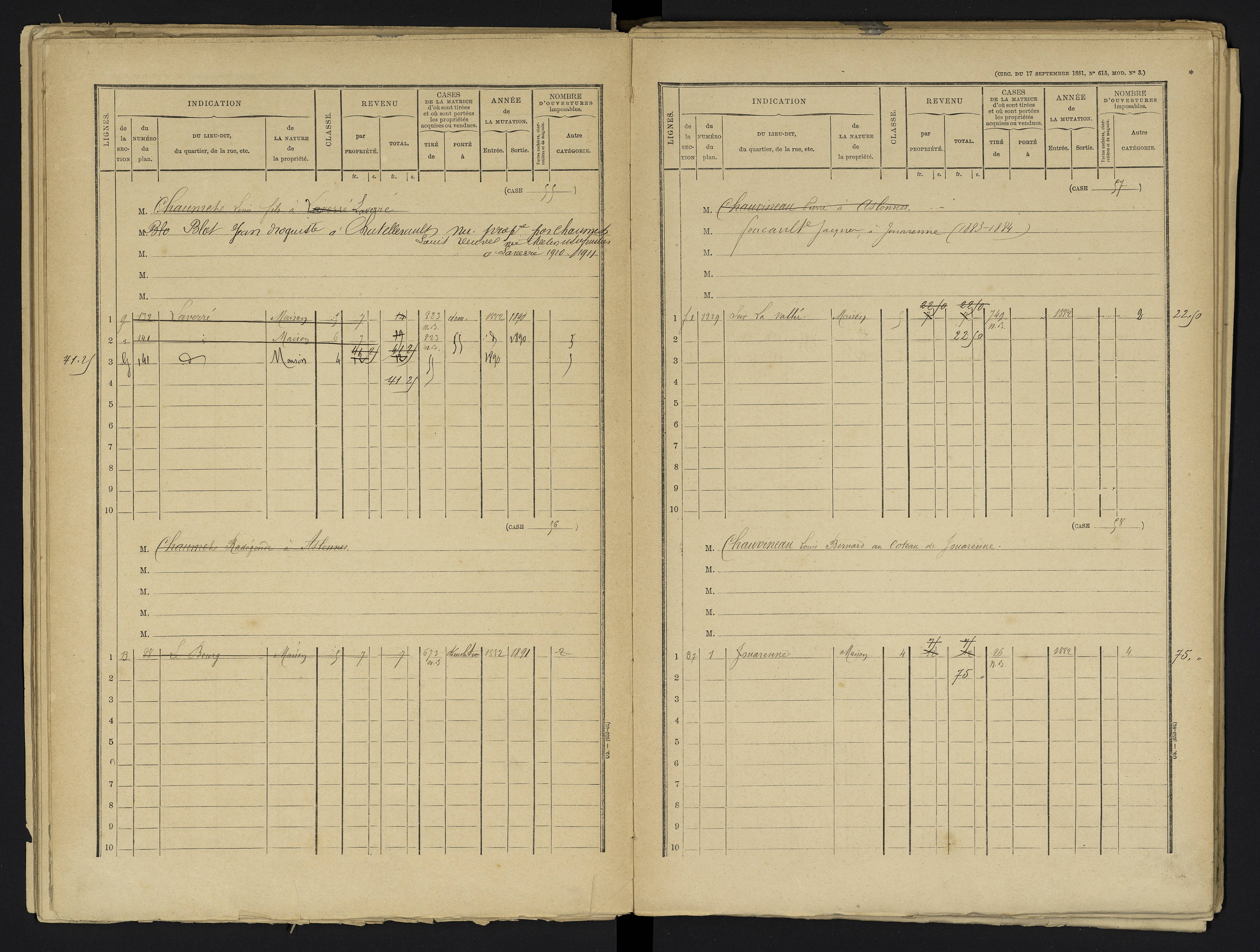 Aslonnes - FRAD086_cadastre Cases 1-256 
