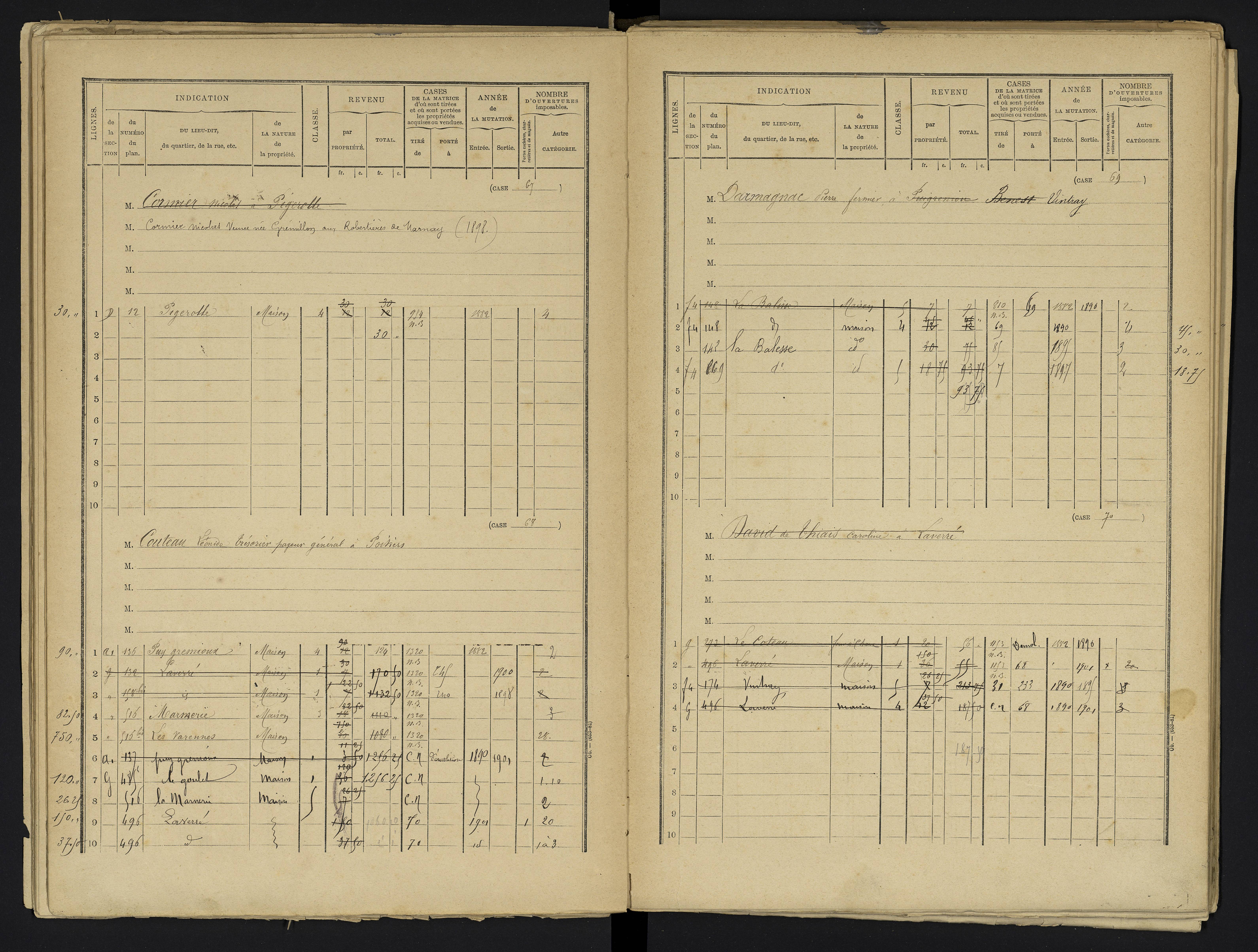 Aslonnes - FRAD086_cadastre Cases 1-256 
