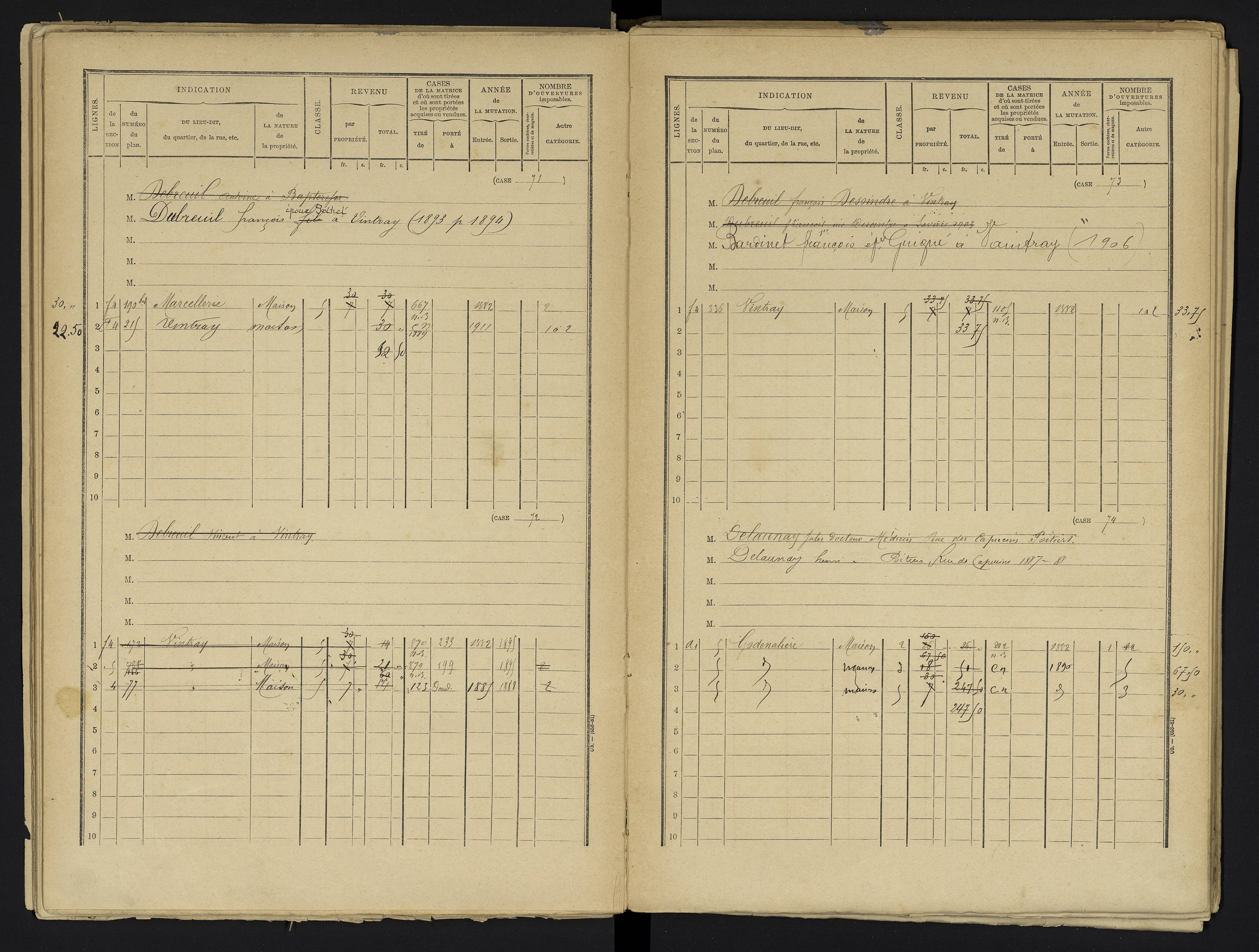 Aslonnes - FRAD086_cadastre Cases 1-256 
