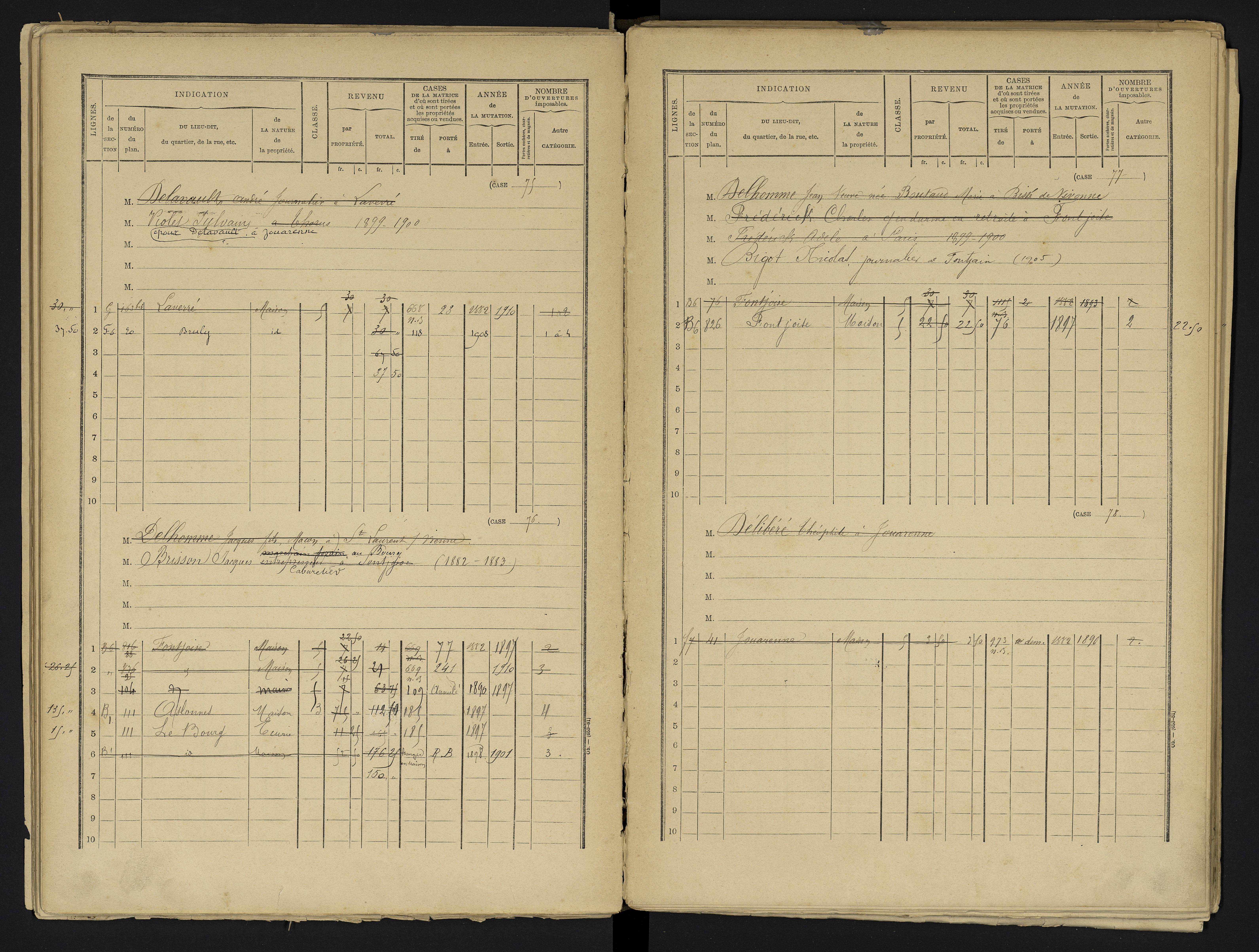 Aslonnes - FRAD086_cadastre Cases 1-256 