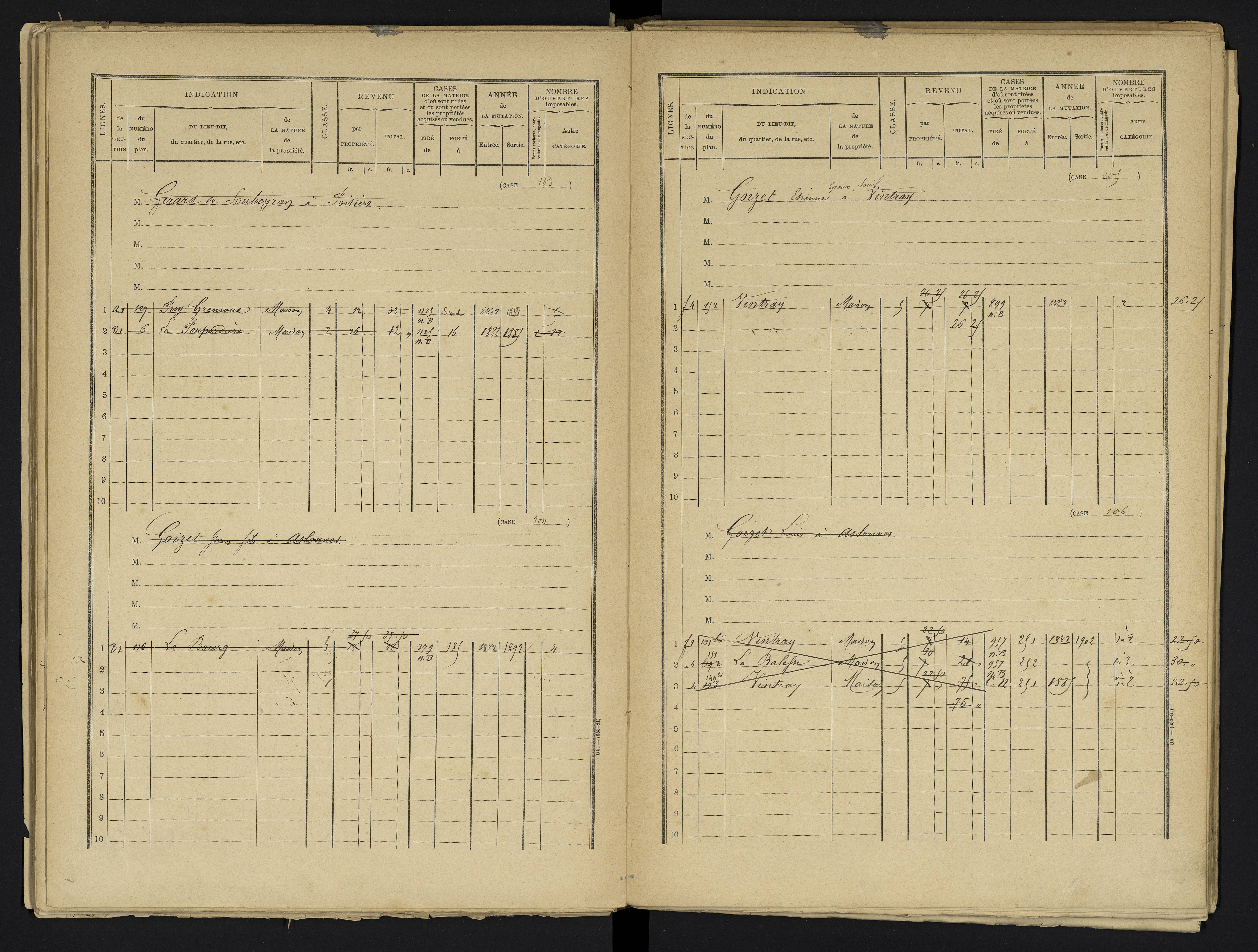 Aslonnes - FRAD086_cadastre Cases 1-256 