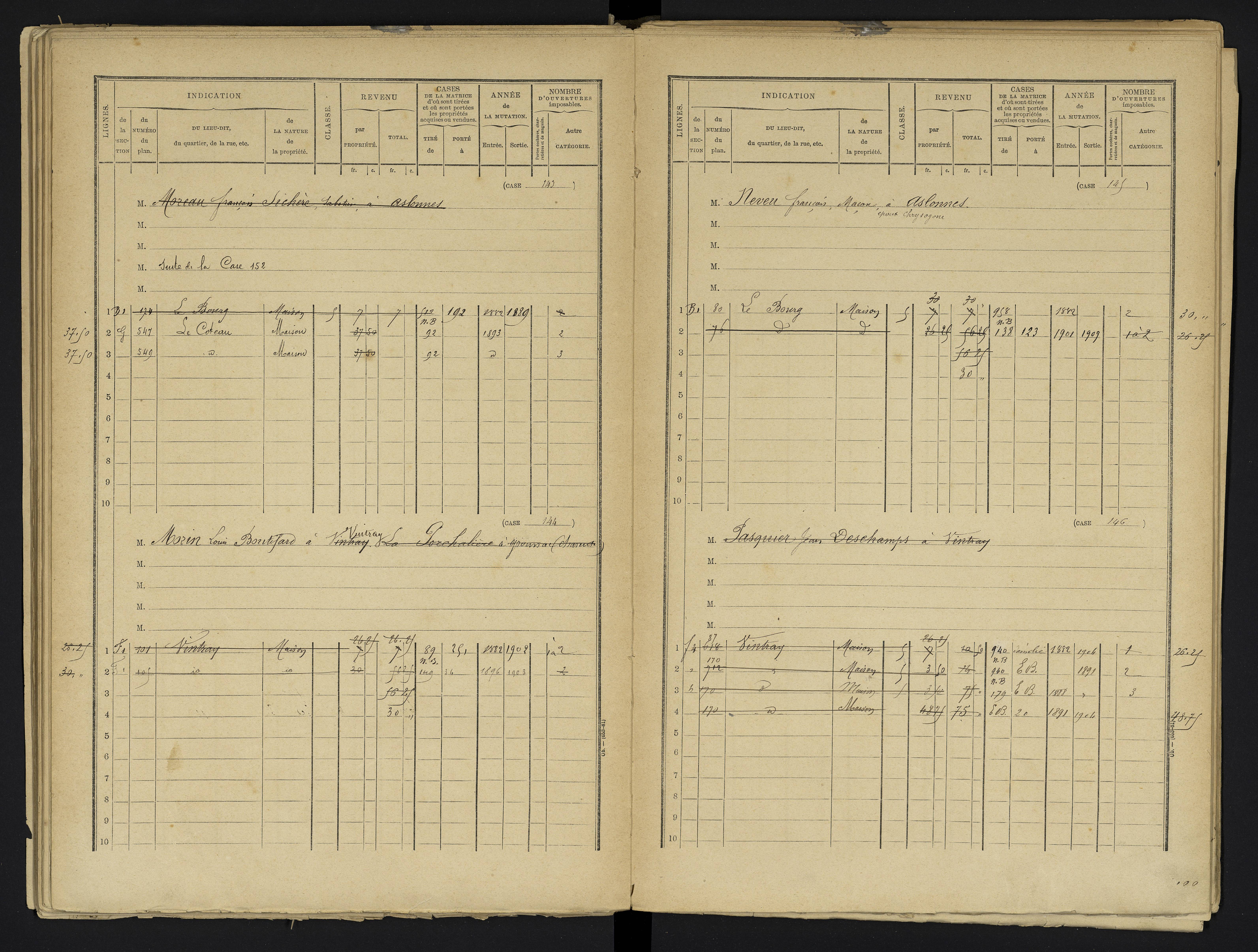 Aslonnes - FRAD086_cadastre Cases 1-256 