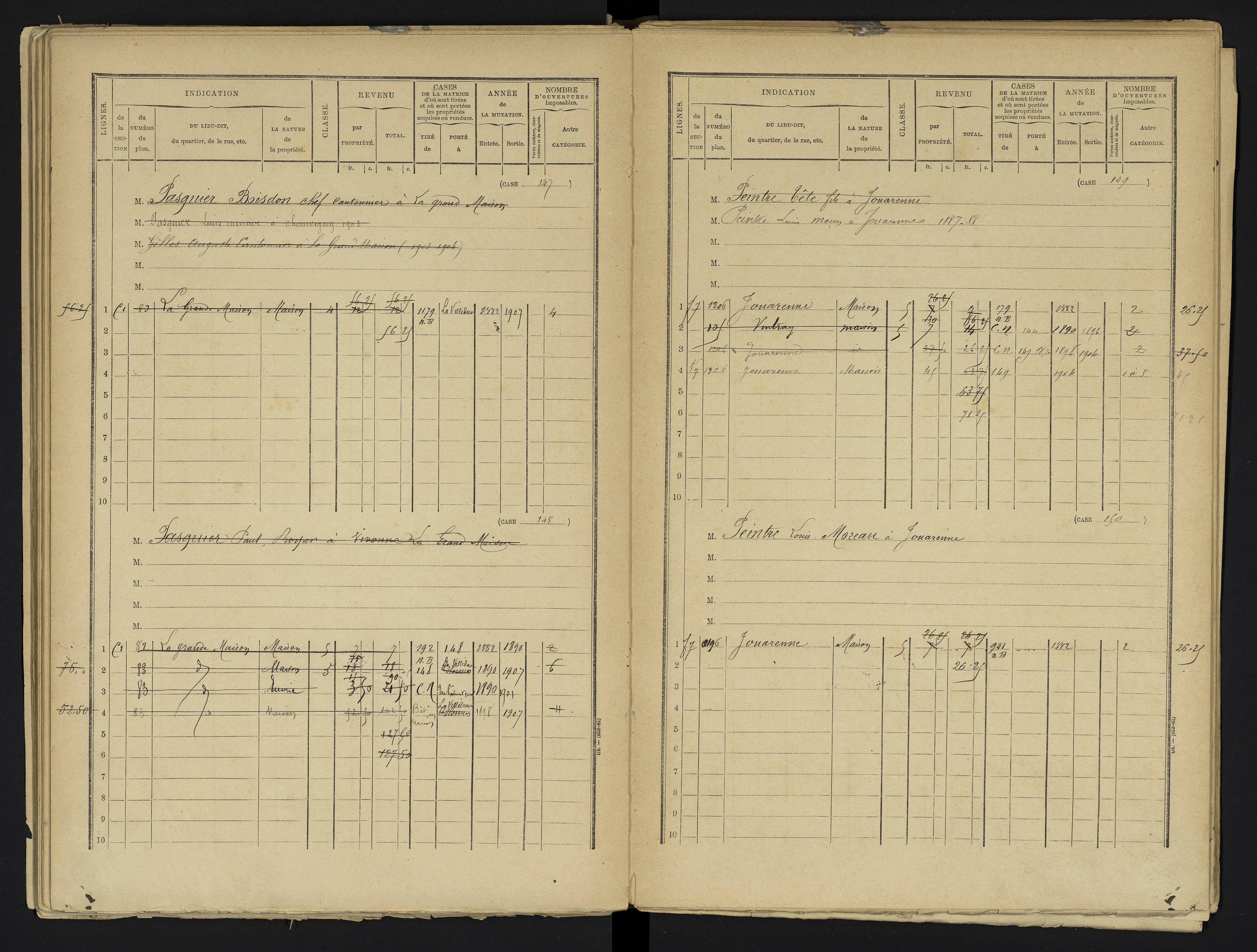 Aslonnes - FRAD086_cadastre Cases 1-256 