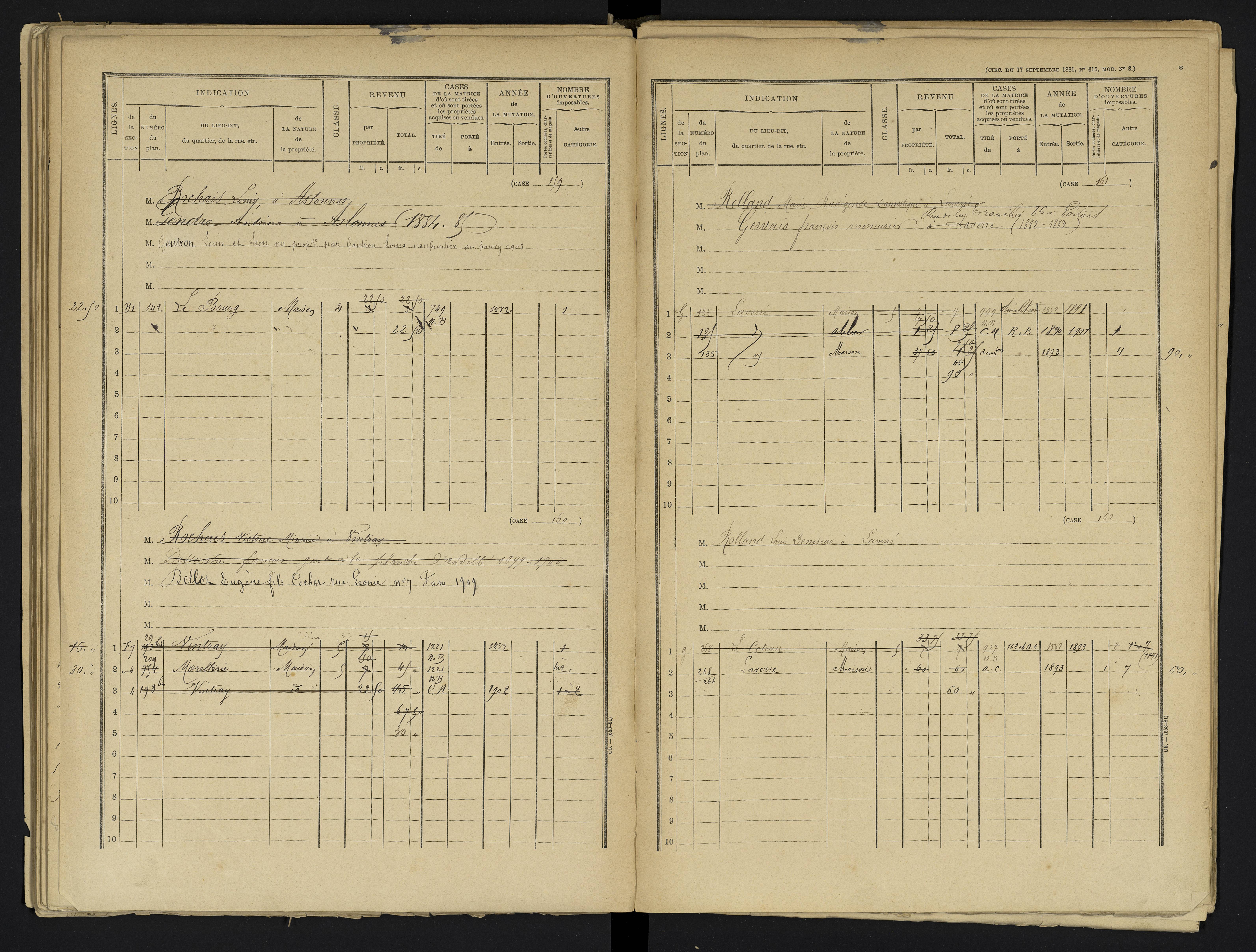 Aslonnes - FRAD086_cadastre Cases 1-256 