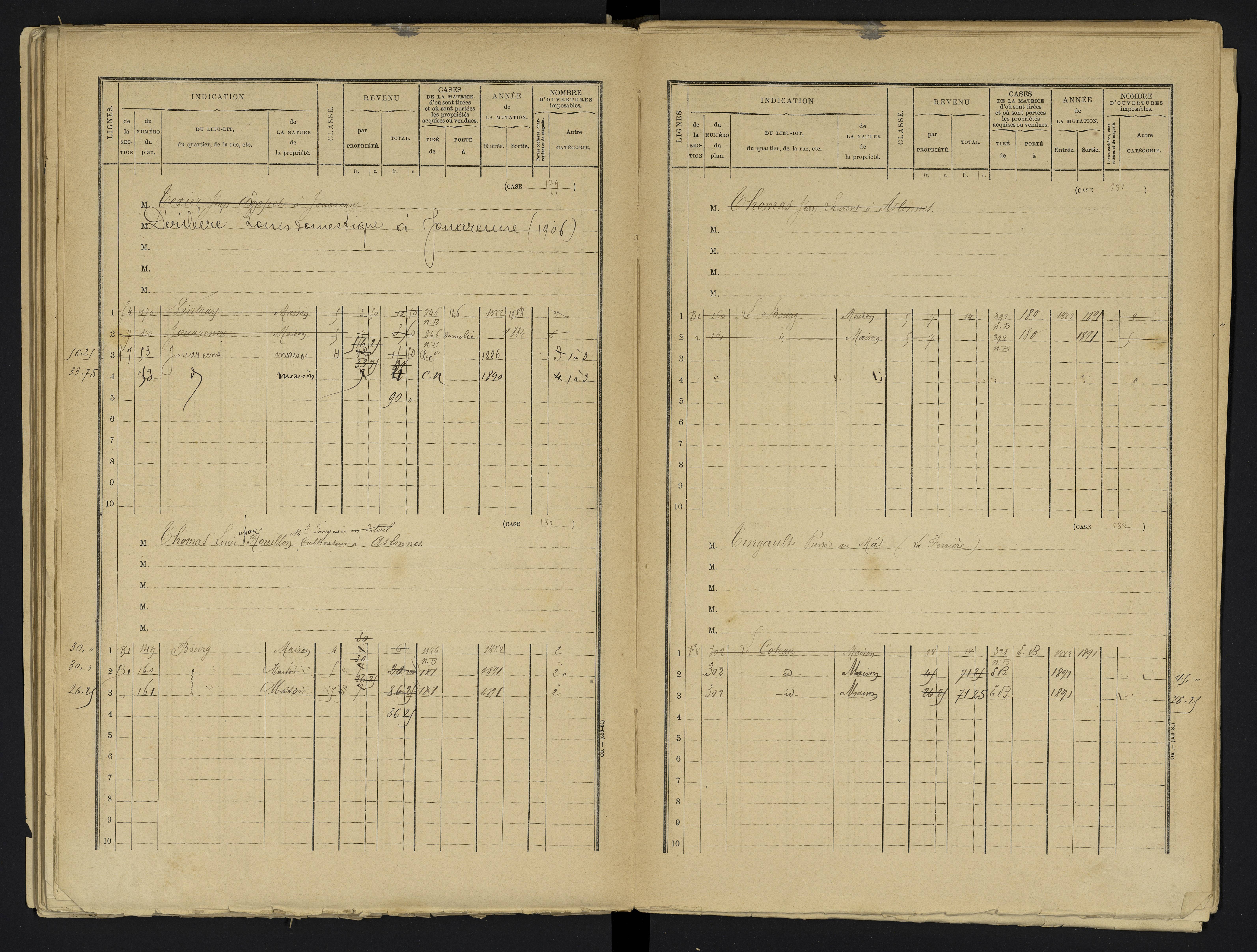 Aslonnes - FRAD086_cadastre Cases 1-256 