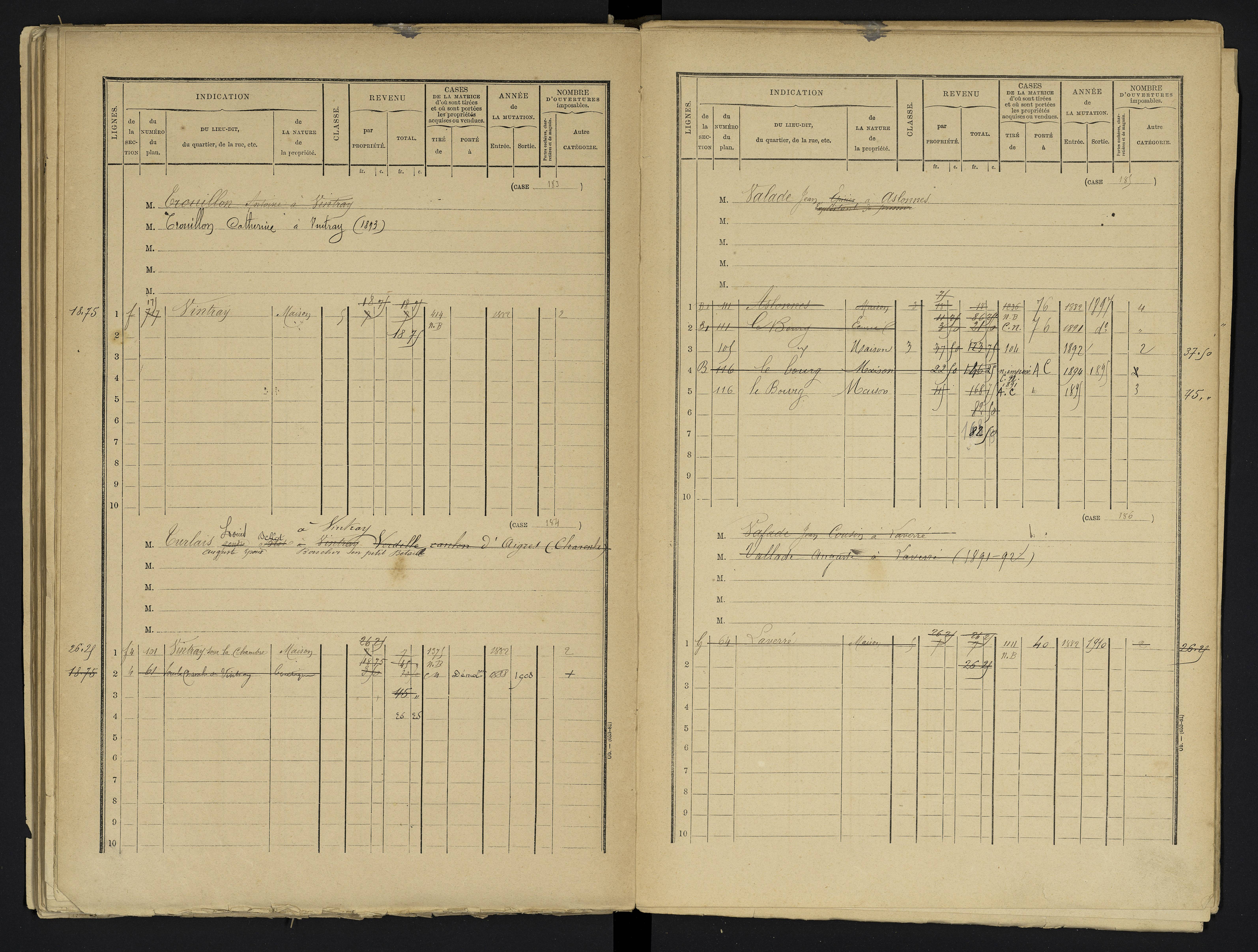 Aslonnes - FRAD086_cadastre Cases 1-256 