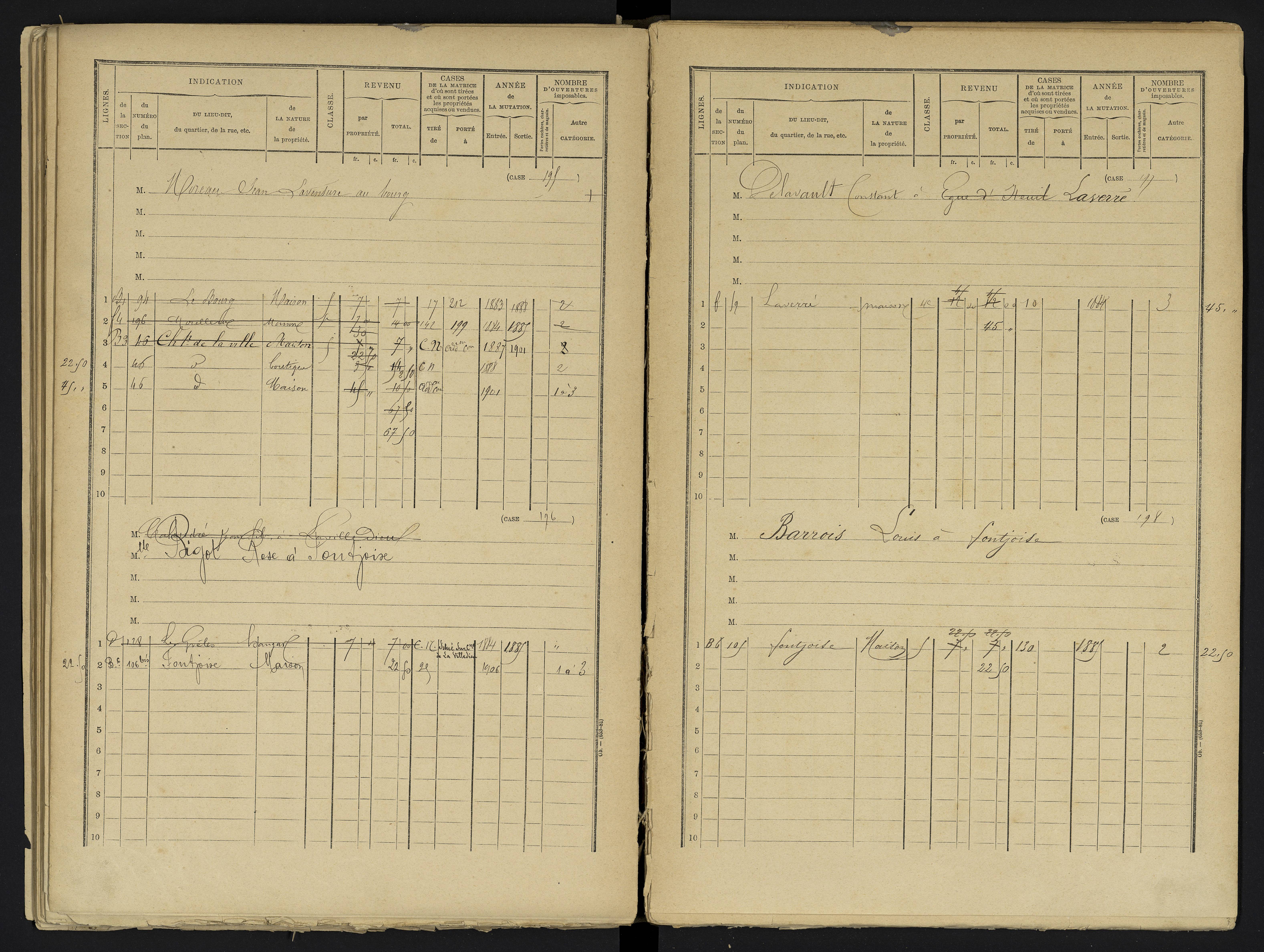 Aslonnes - FRAD086_cadastre Cases 1-256 