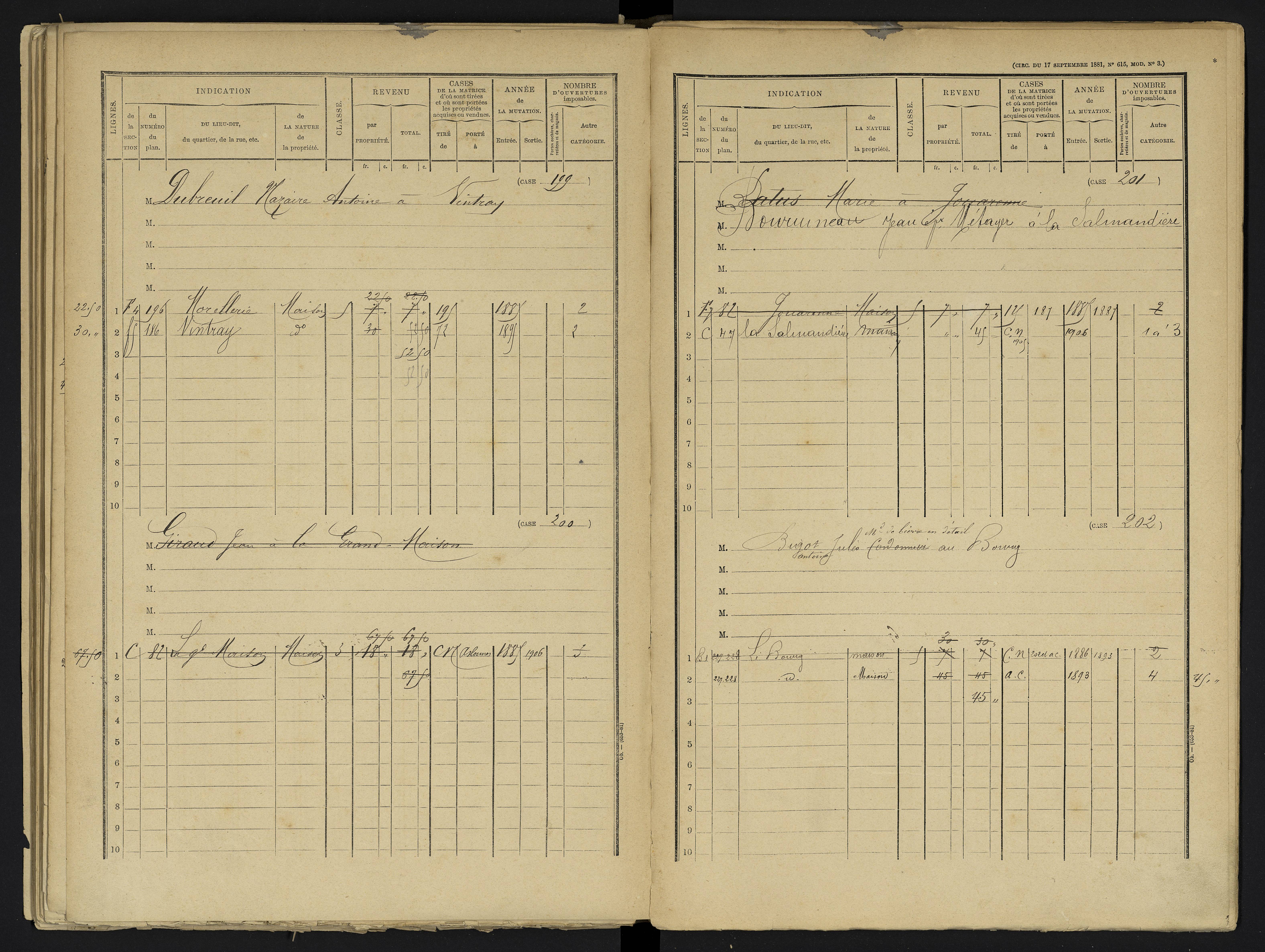 Aslonnes - FRAD086_cadastre Cases 1-256 