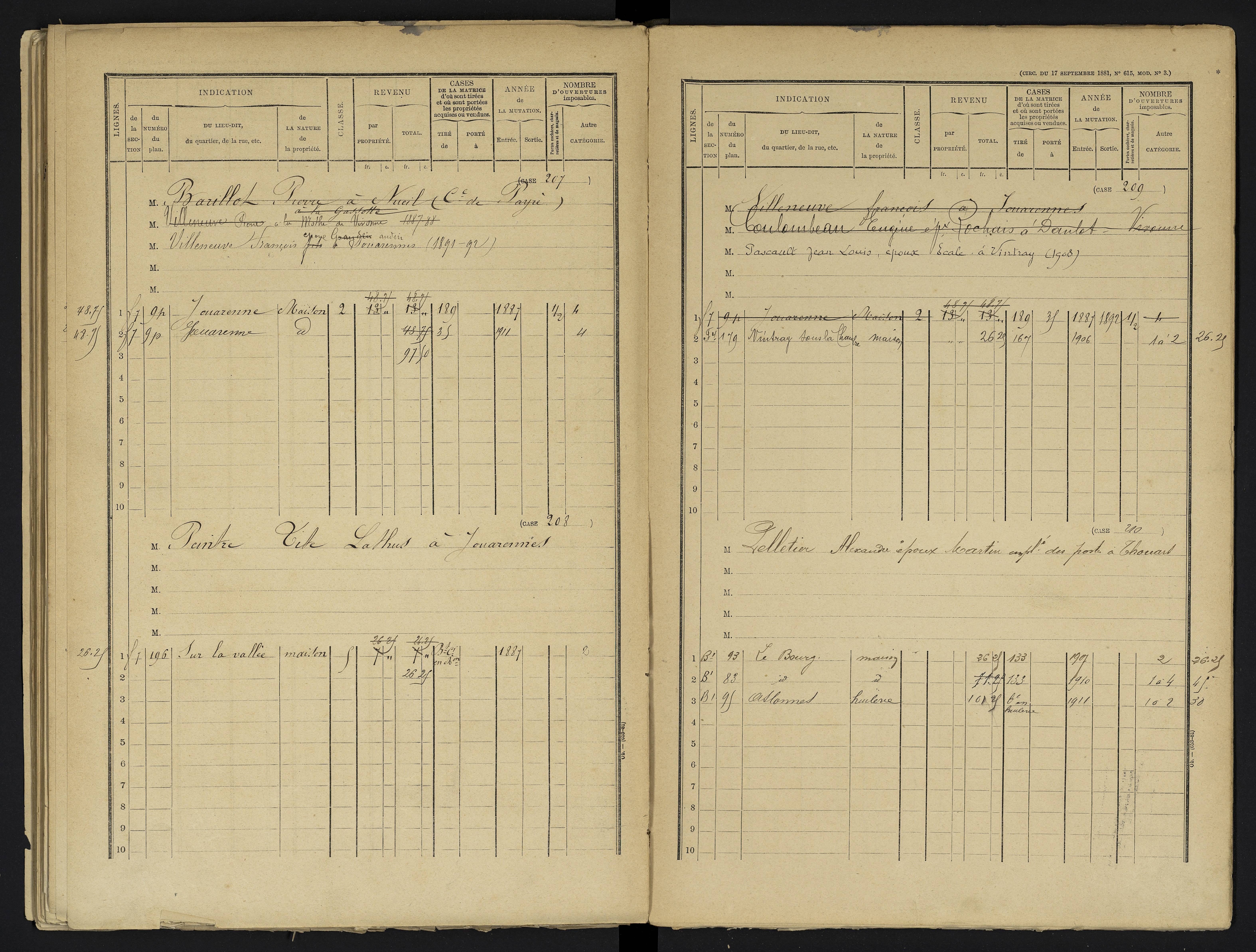 Aslonnes - FRAD086_cadastre Cases 1-256 