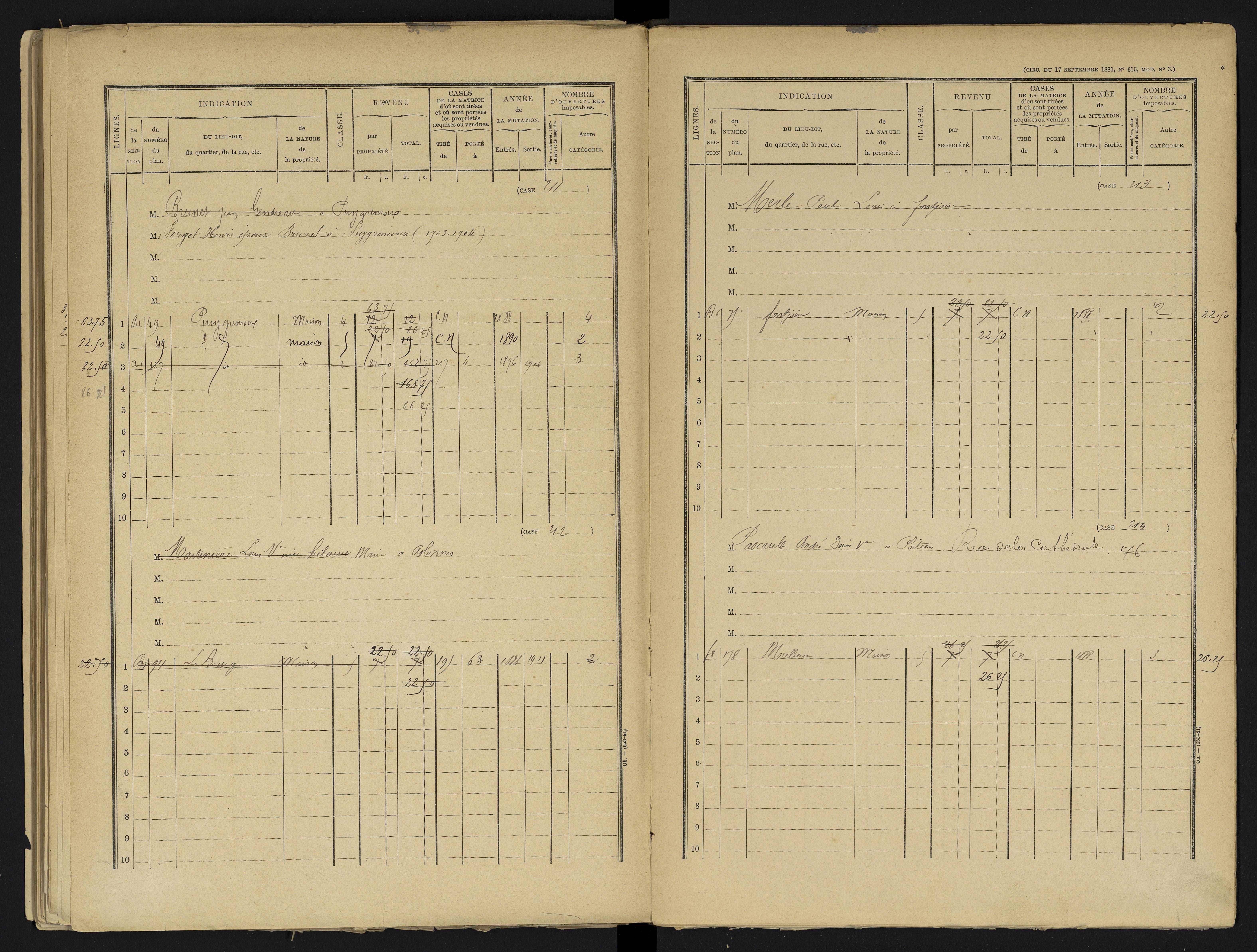 Aslonnes - FRAD086_cadastre Cases 1-256 