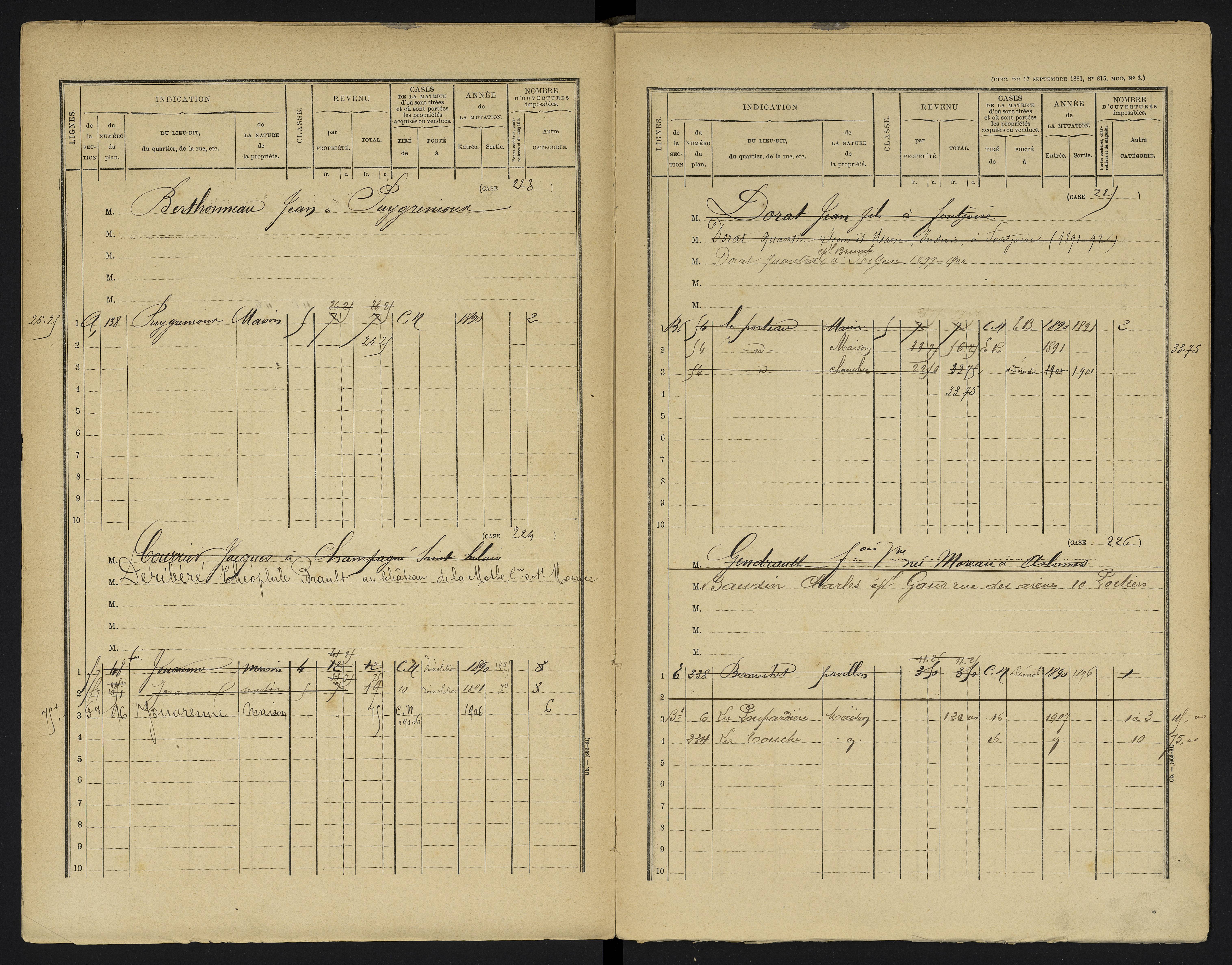 Aslonnes - FRAD086_cadastre Cases 1-256 