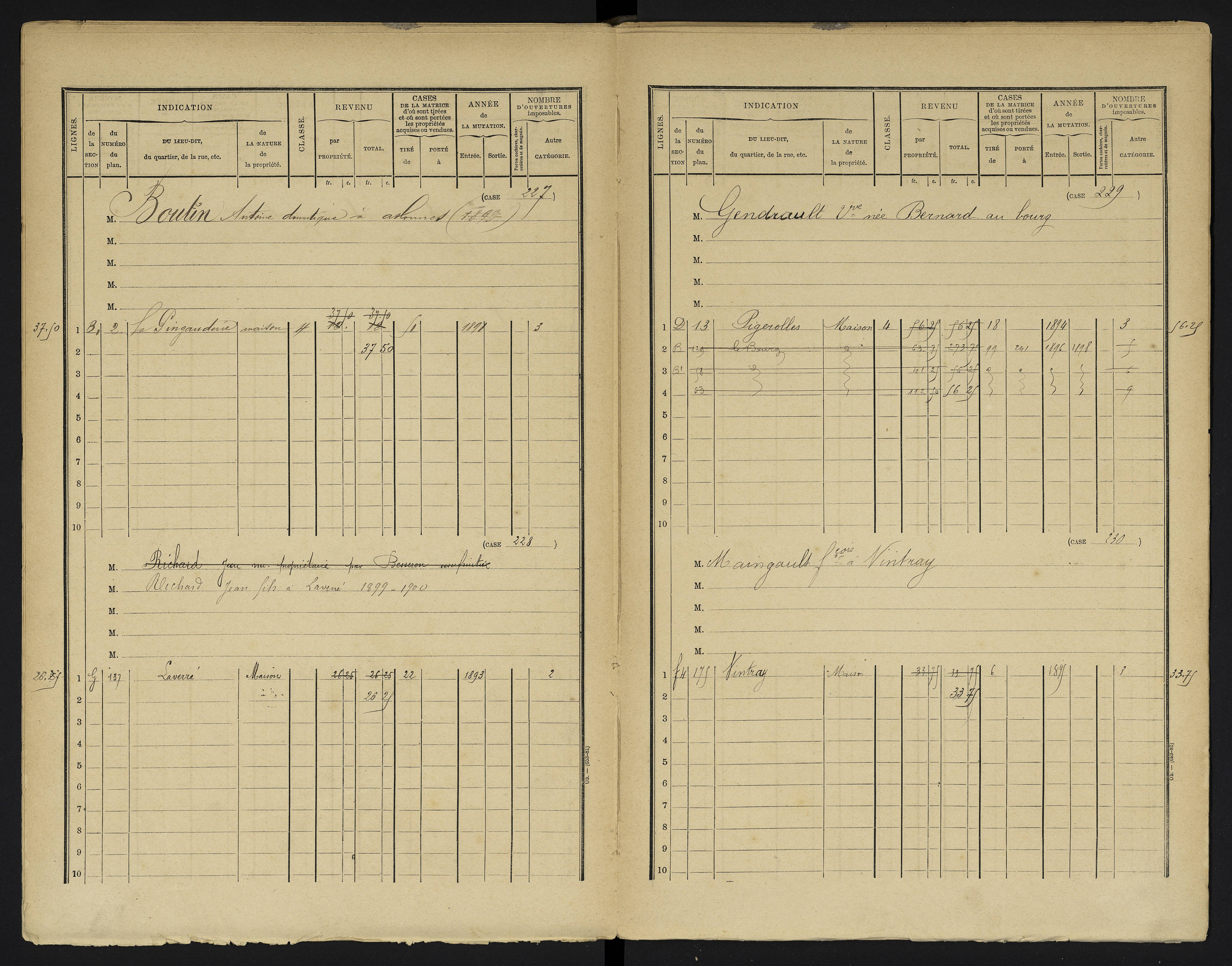 Aslonnes - FRAD086_cadastre Cases 1-256 