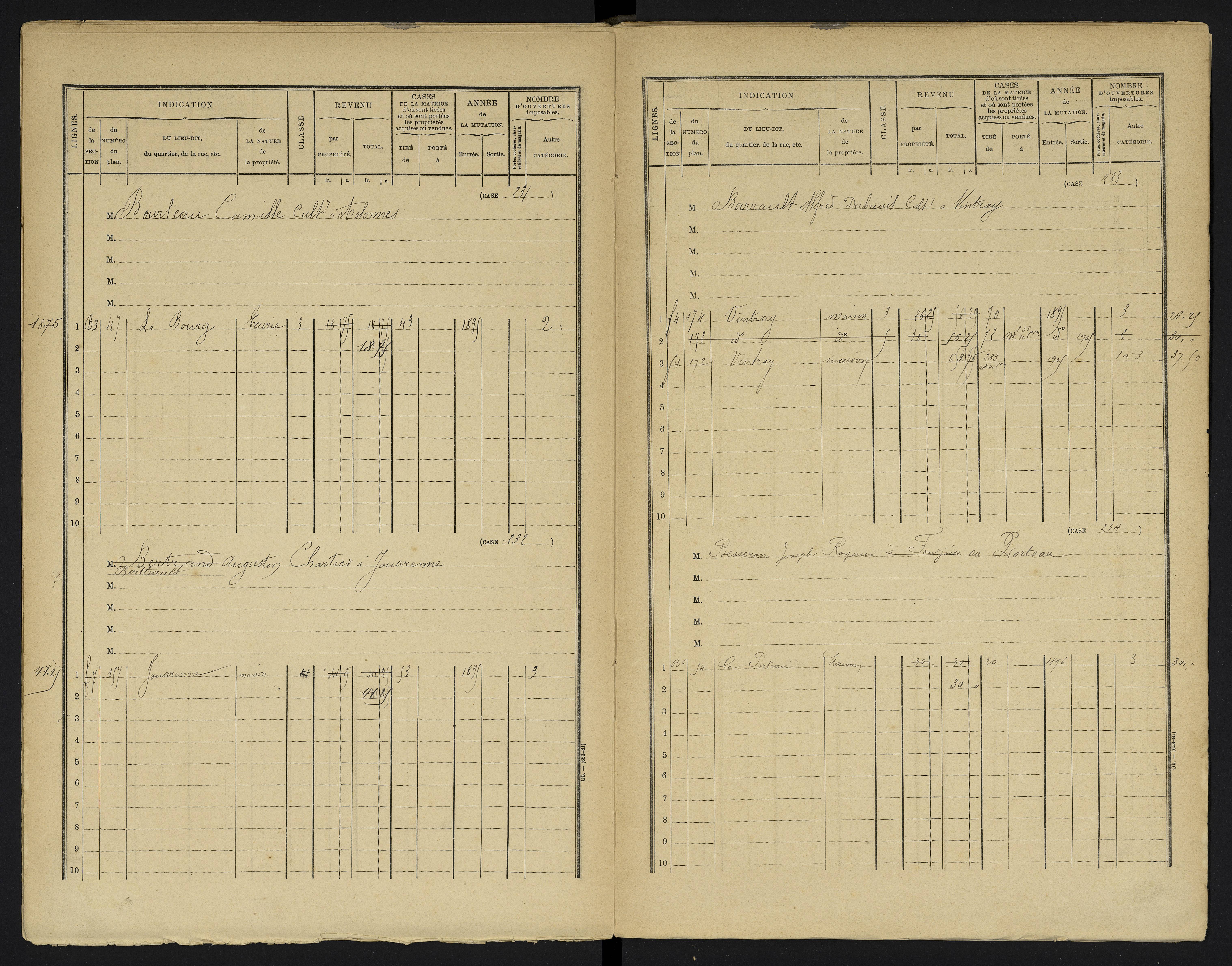 Aslonnes - FRAD086_cadastre Cases 1-256 