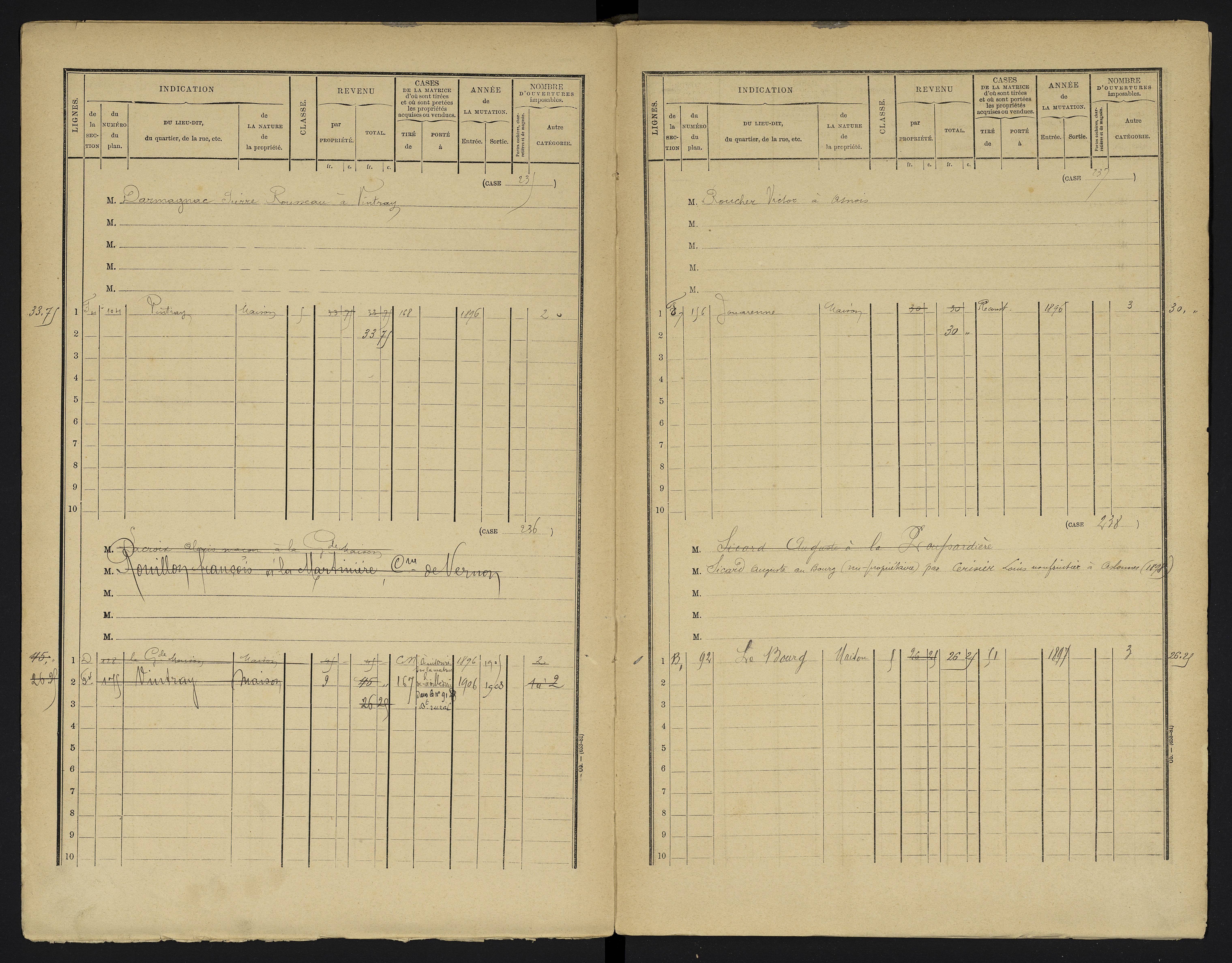 Aslonnes - FRAD086_cadastre Cases 1-256 
