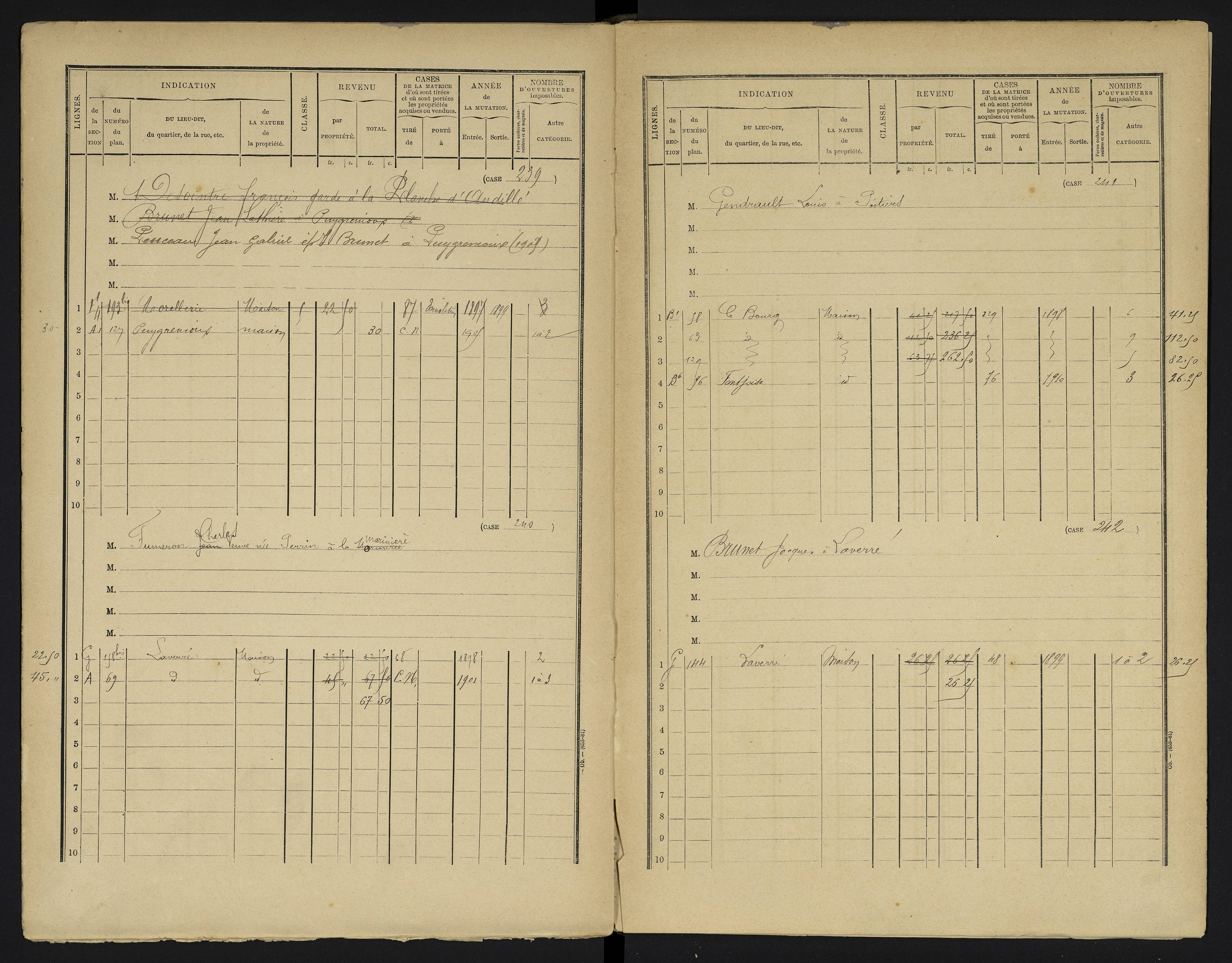 Aslonnes - FRAD086_cadastre Cases 1-256 
