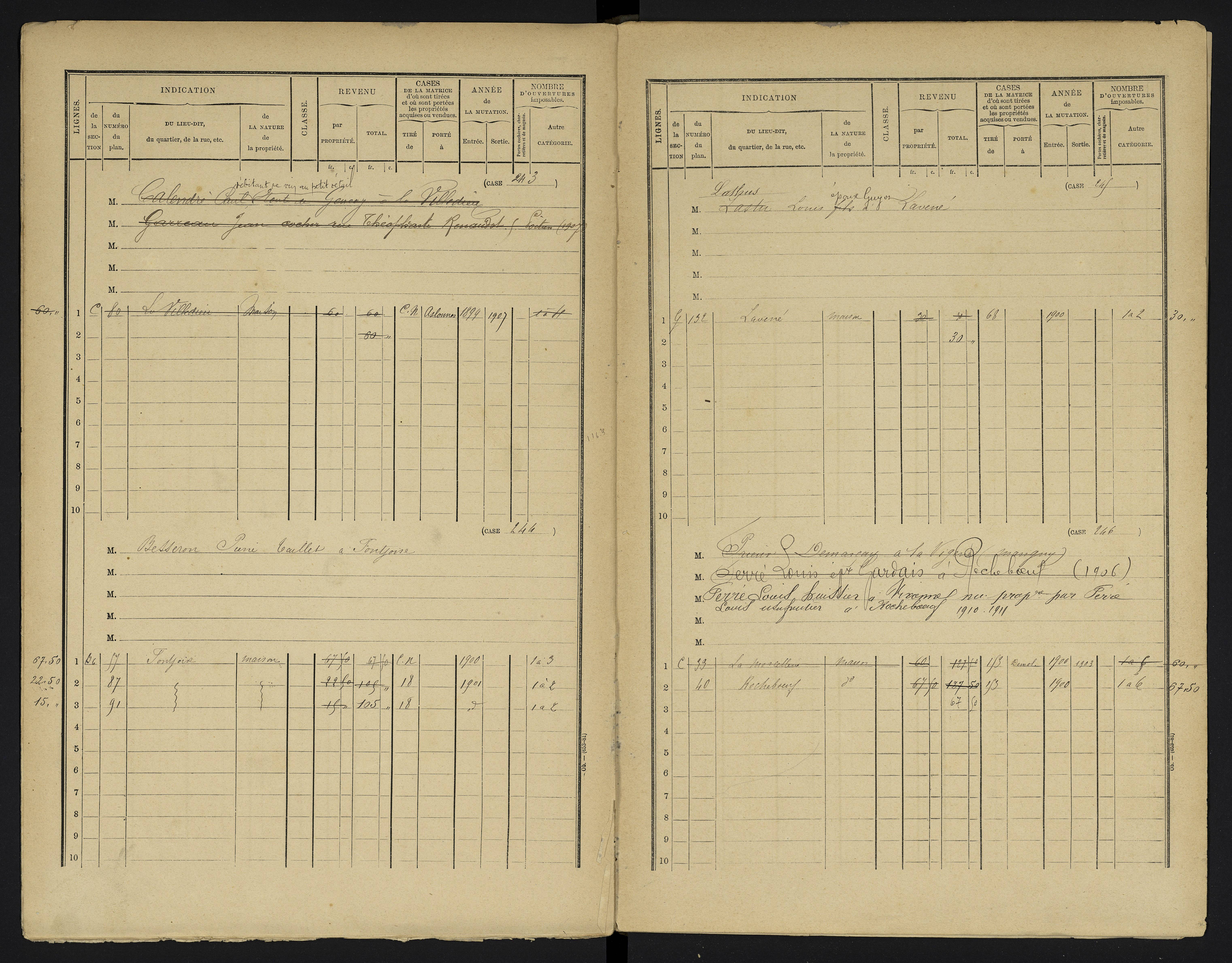 Aslonnes - FRAD086_cadastre Cases 1-256 