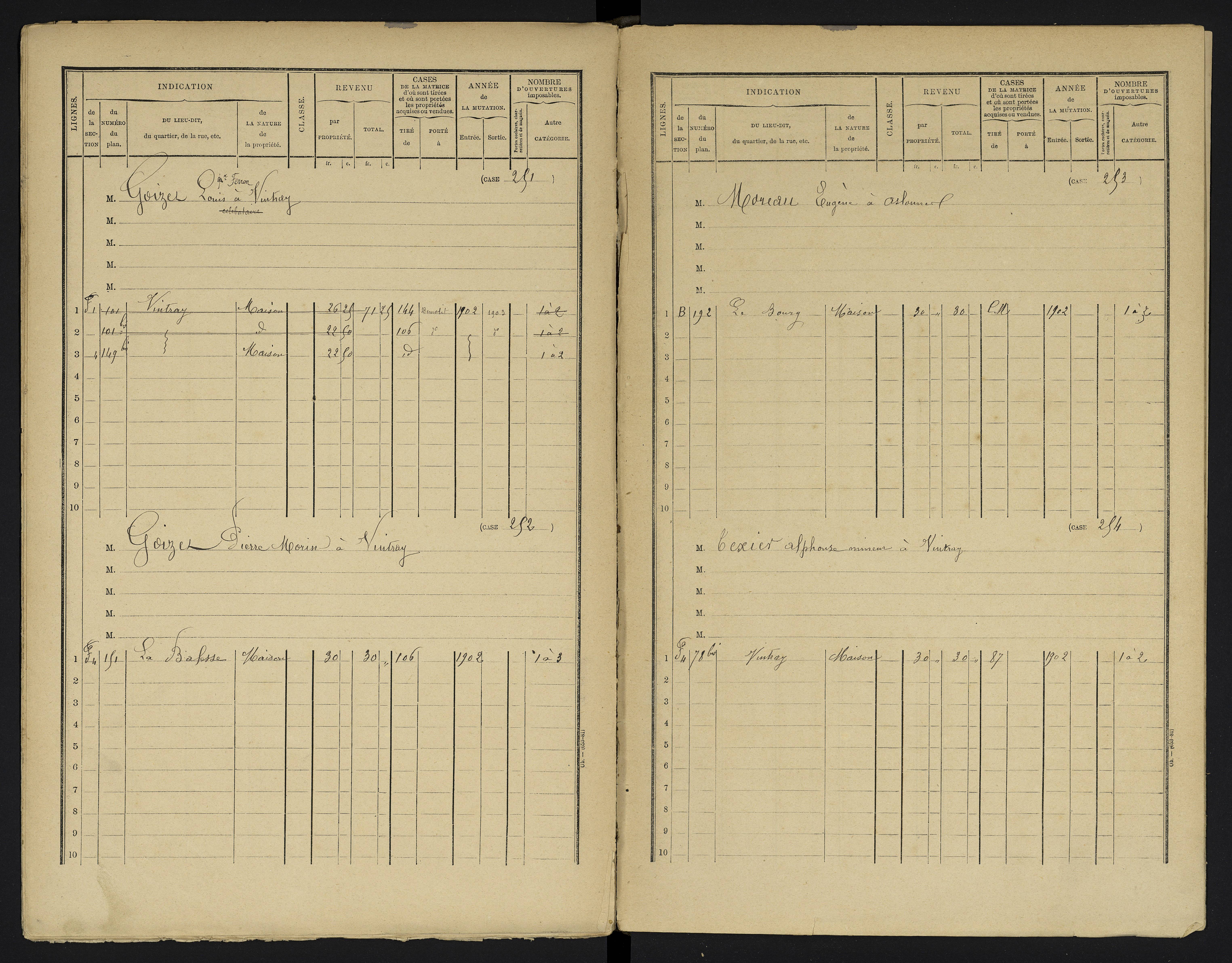 Aslonnes - FRAD086_cadastre Cases 1-256 