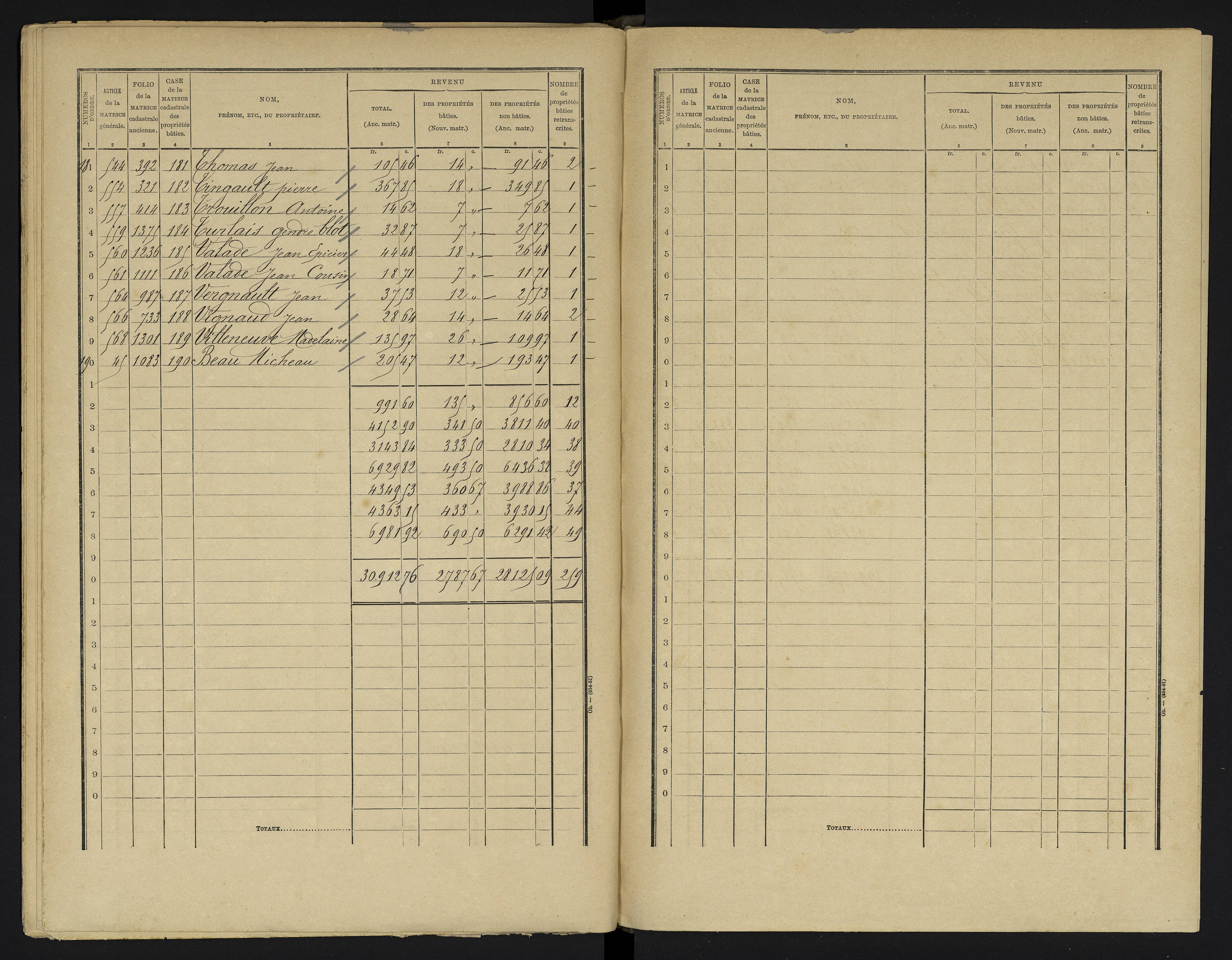 Aslonnes - FRAD086_cadastre Cases 1-256 