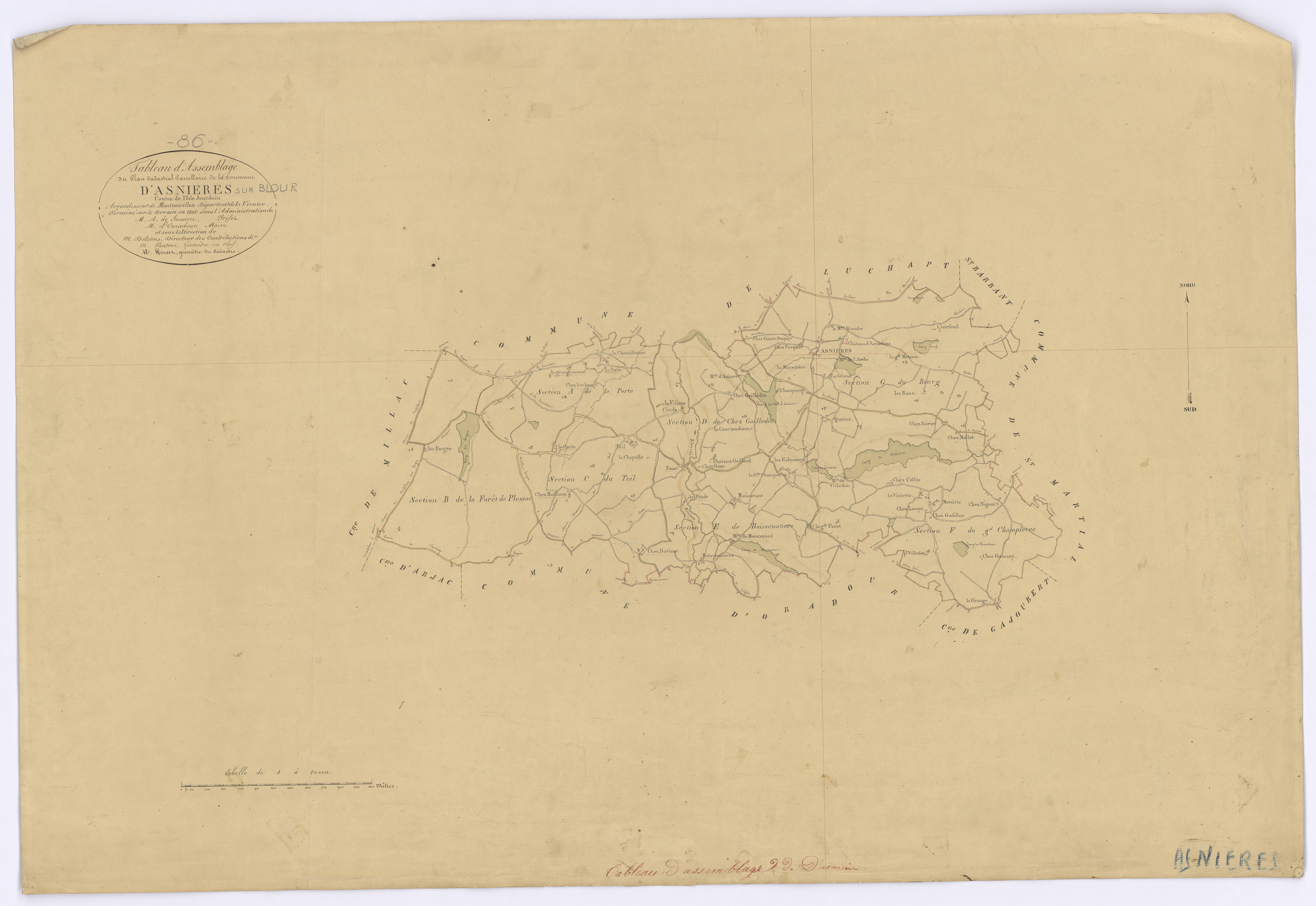 Asnières-sur-Blour - FRAD086_cadastre Plans 