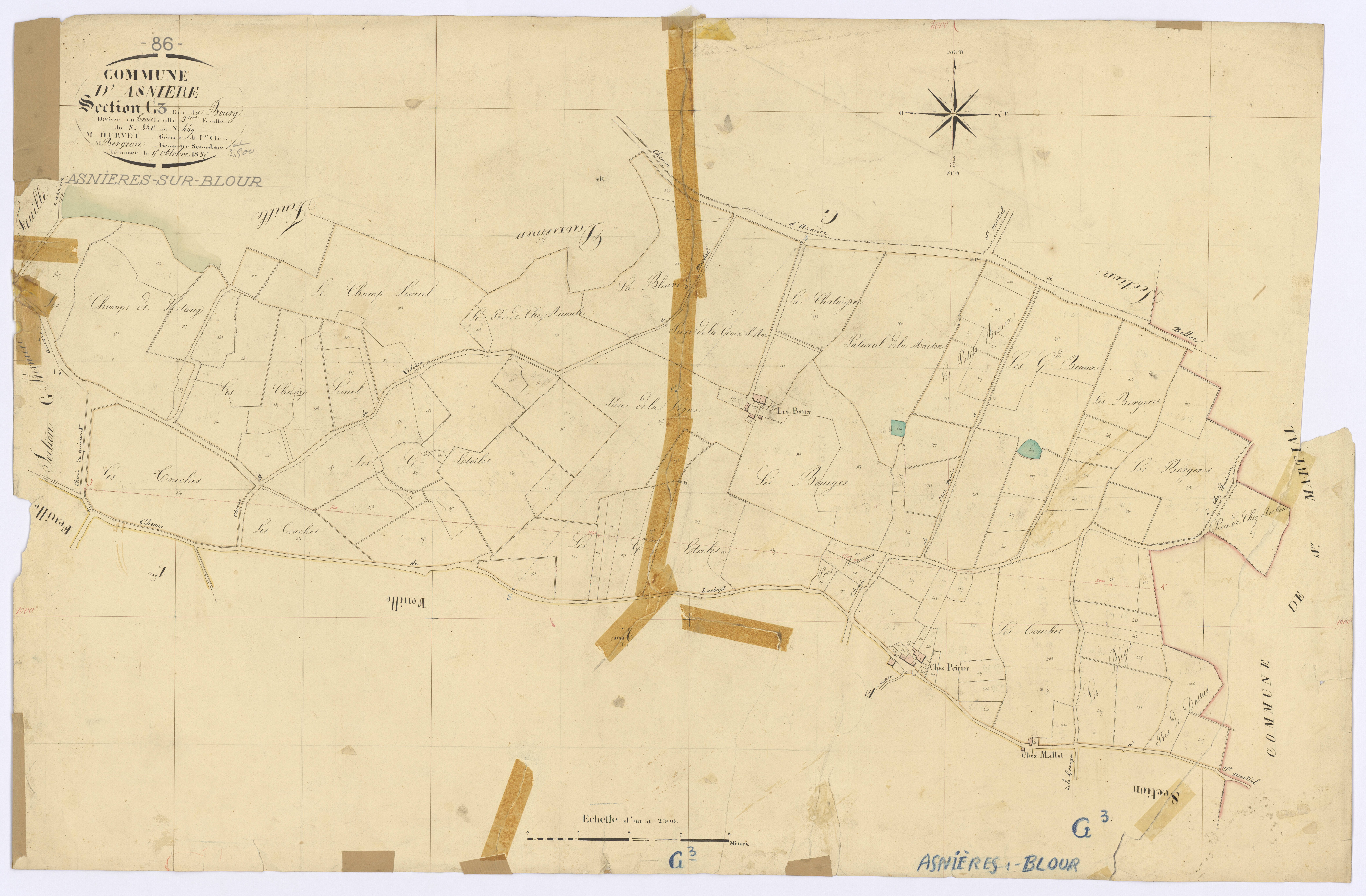 Asnières-sur-Blour - FRAD086_cadastre Plans 