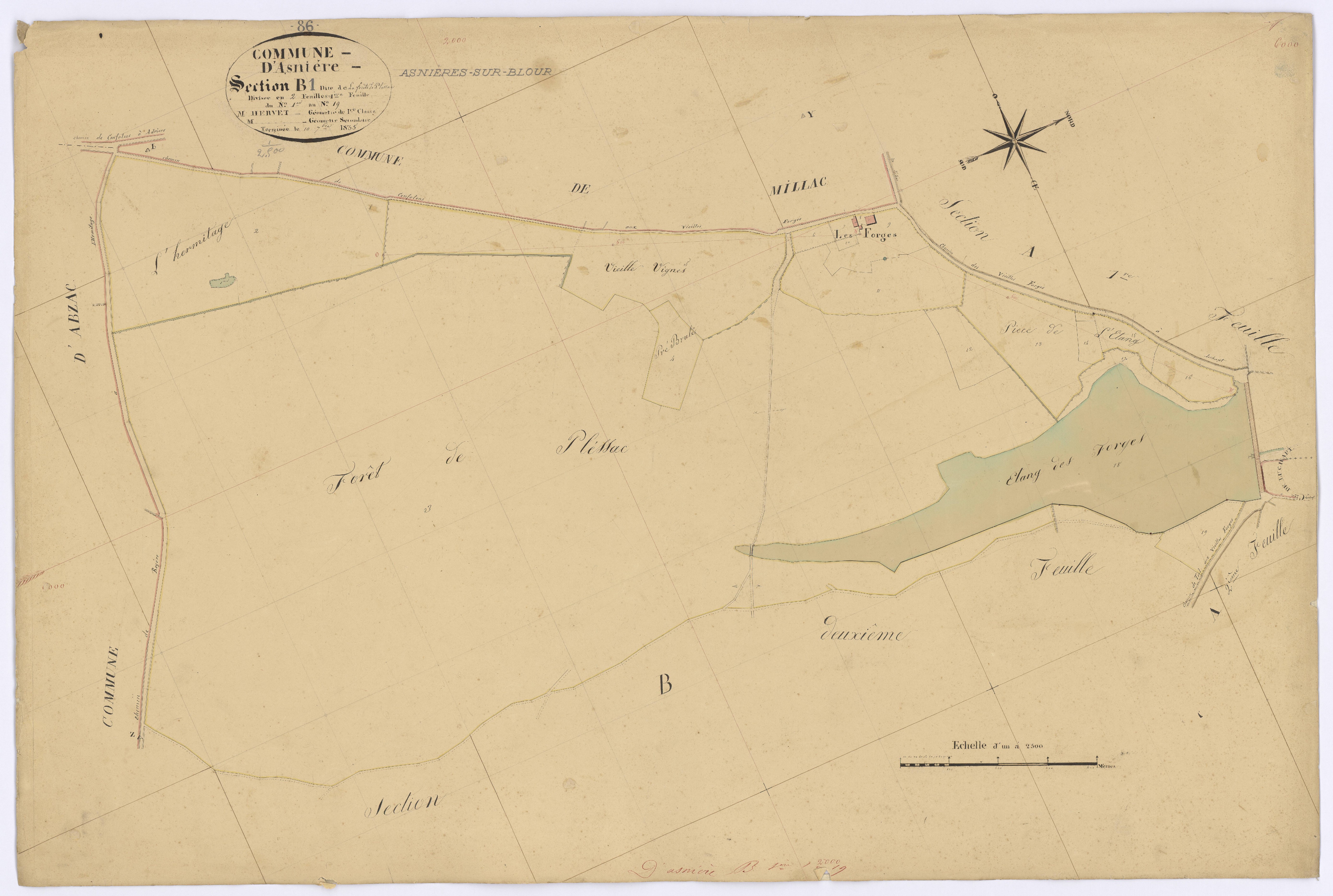 Asnières-sur-Blour - FRAD086_cadastre Plans 