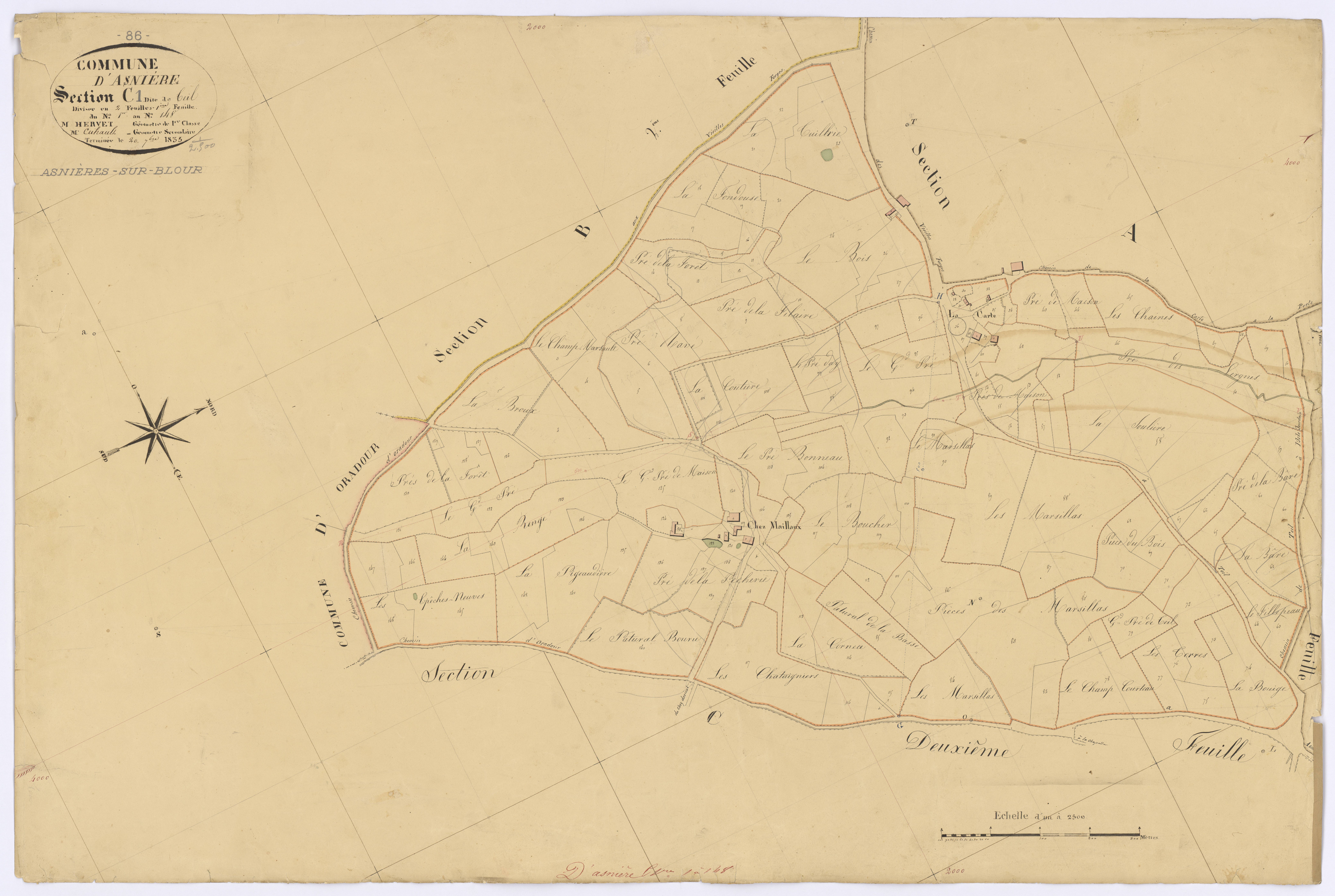 Asnières-sur-Blour - FRAD086_cadastre Plans 