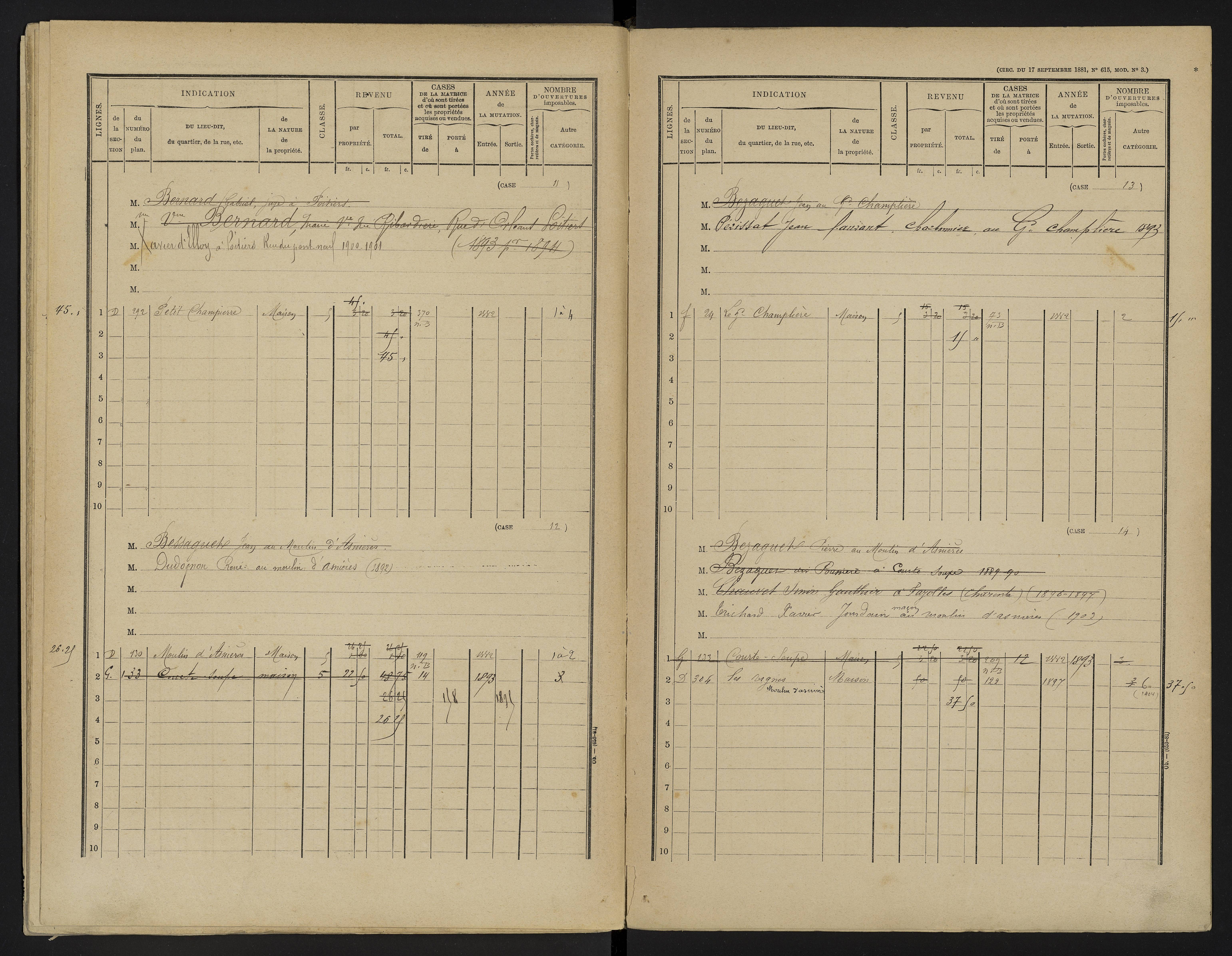 Asnières-sur-Blour - FRAD086_cadastre Cases 1-192 