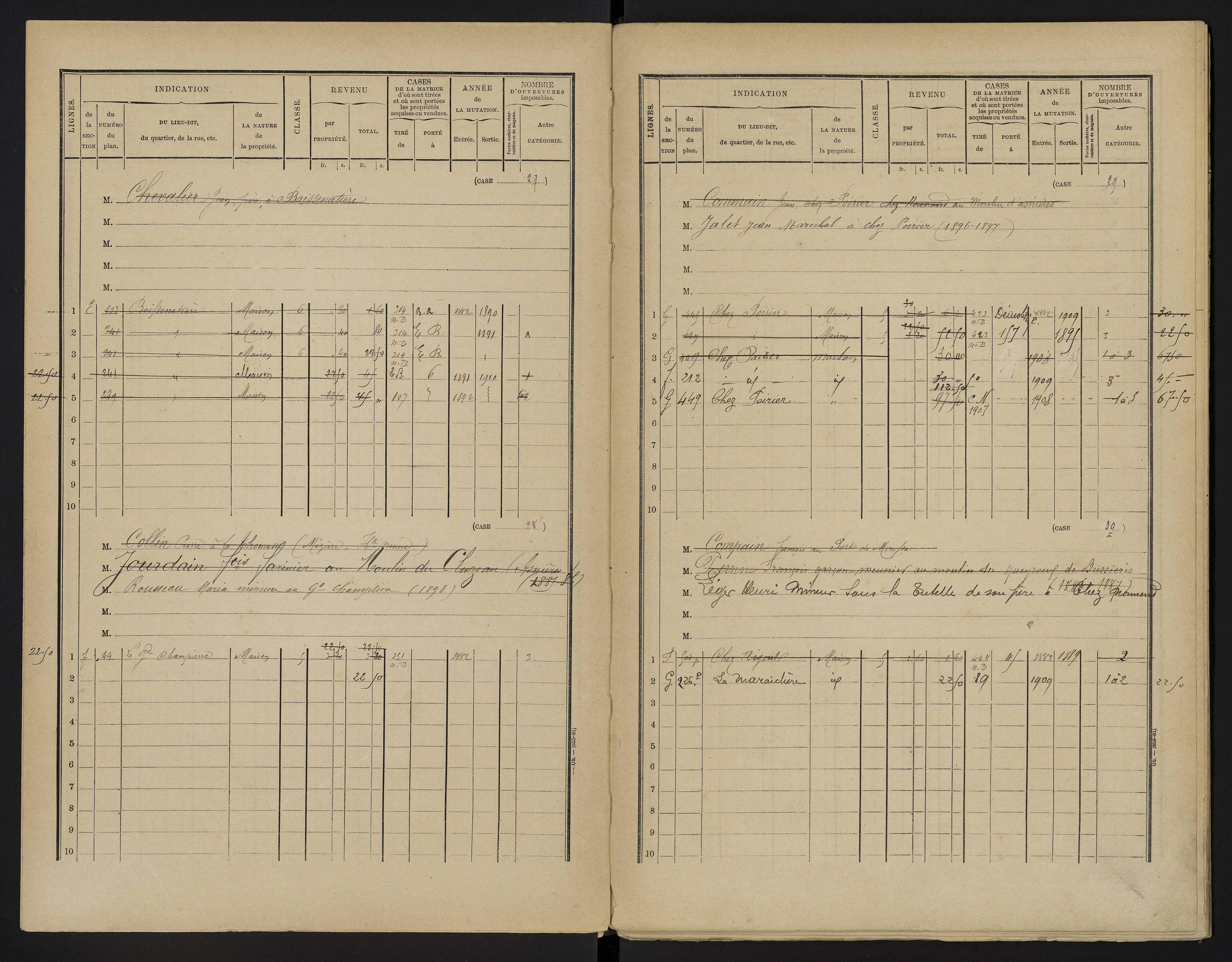 Asnières-sur-Blour - FRAD086_cadastre Cases 1-192 