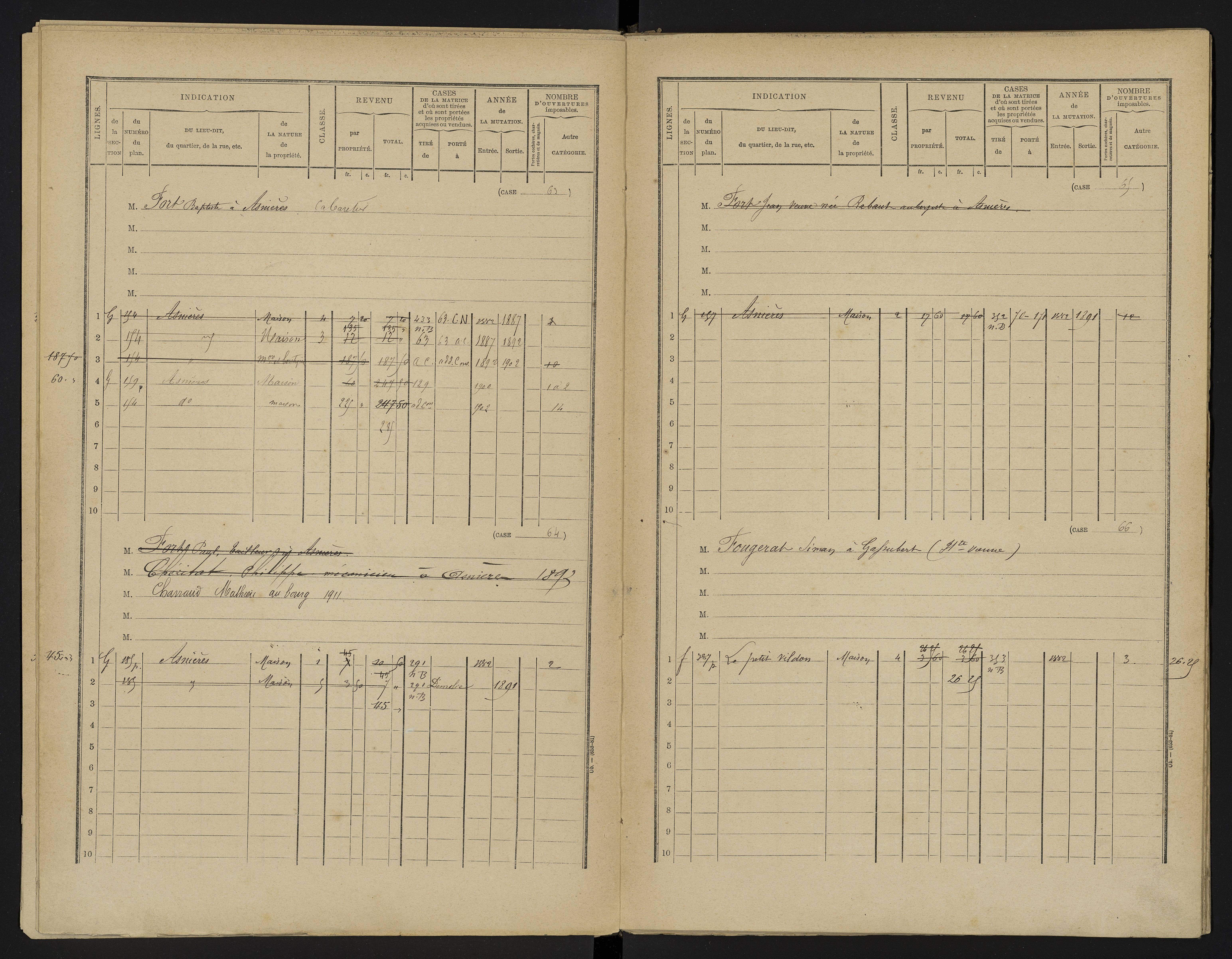 Asnières-sur-Blour - FRAD086_cadastre Cases 1-192 