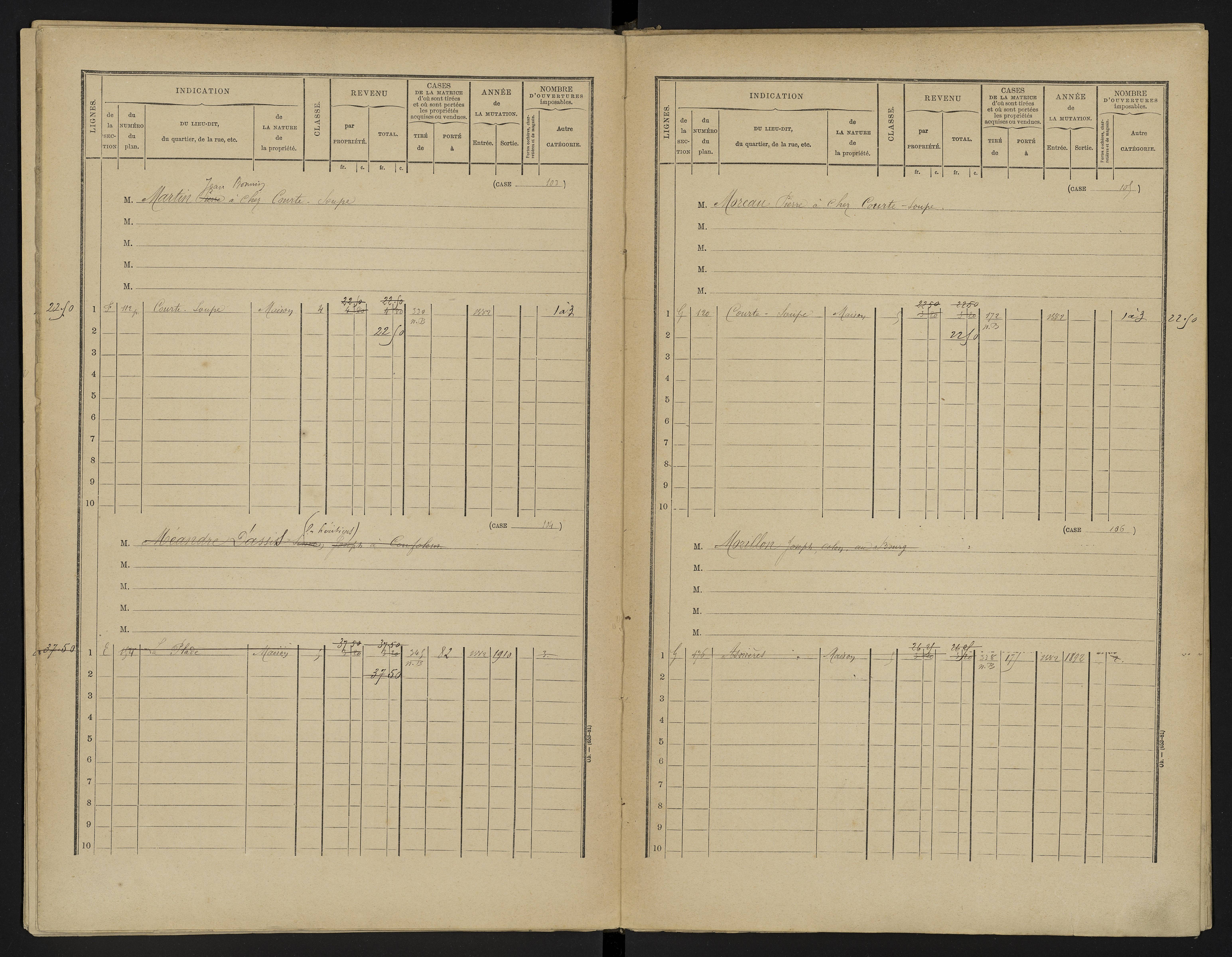 Asnières-sur-Blour - FRAD086_cadastre Cases 1-192 