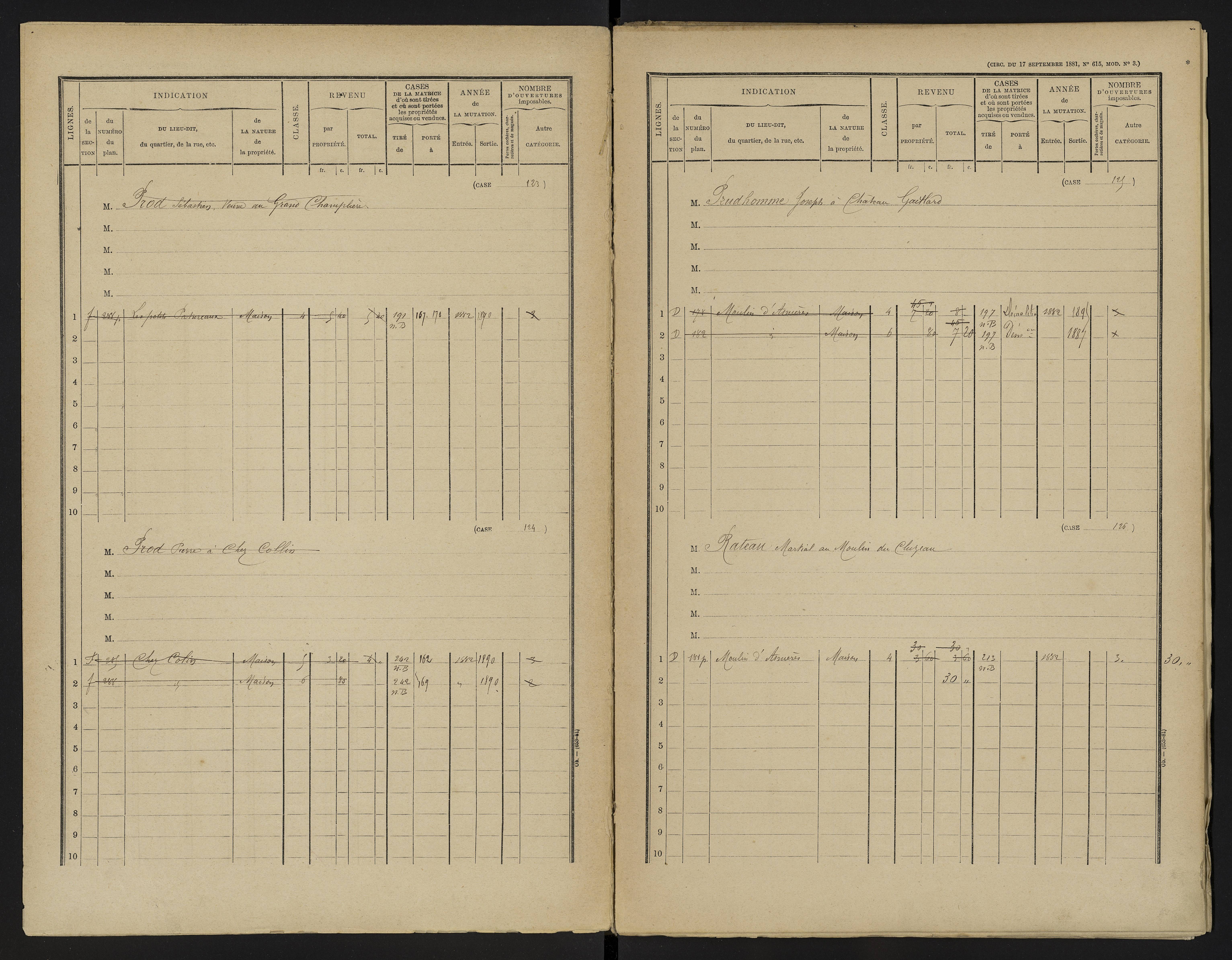 Asnières-sur-Blour - FRAD086_cadastre Cases 1-192 