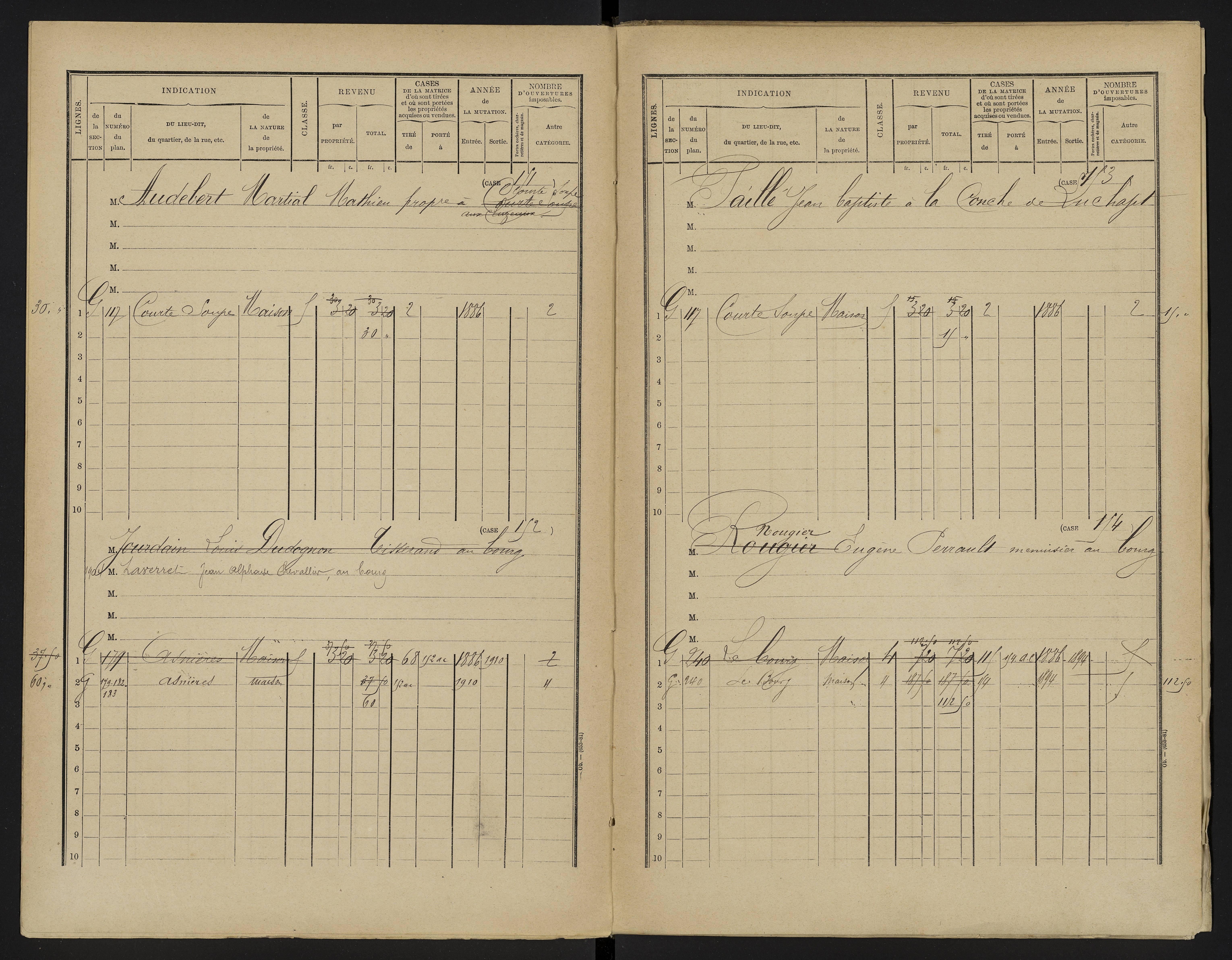 Asnières-sur-Blour - FRAD086_cadastre Cases 1-192 