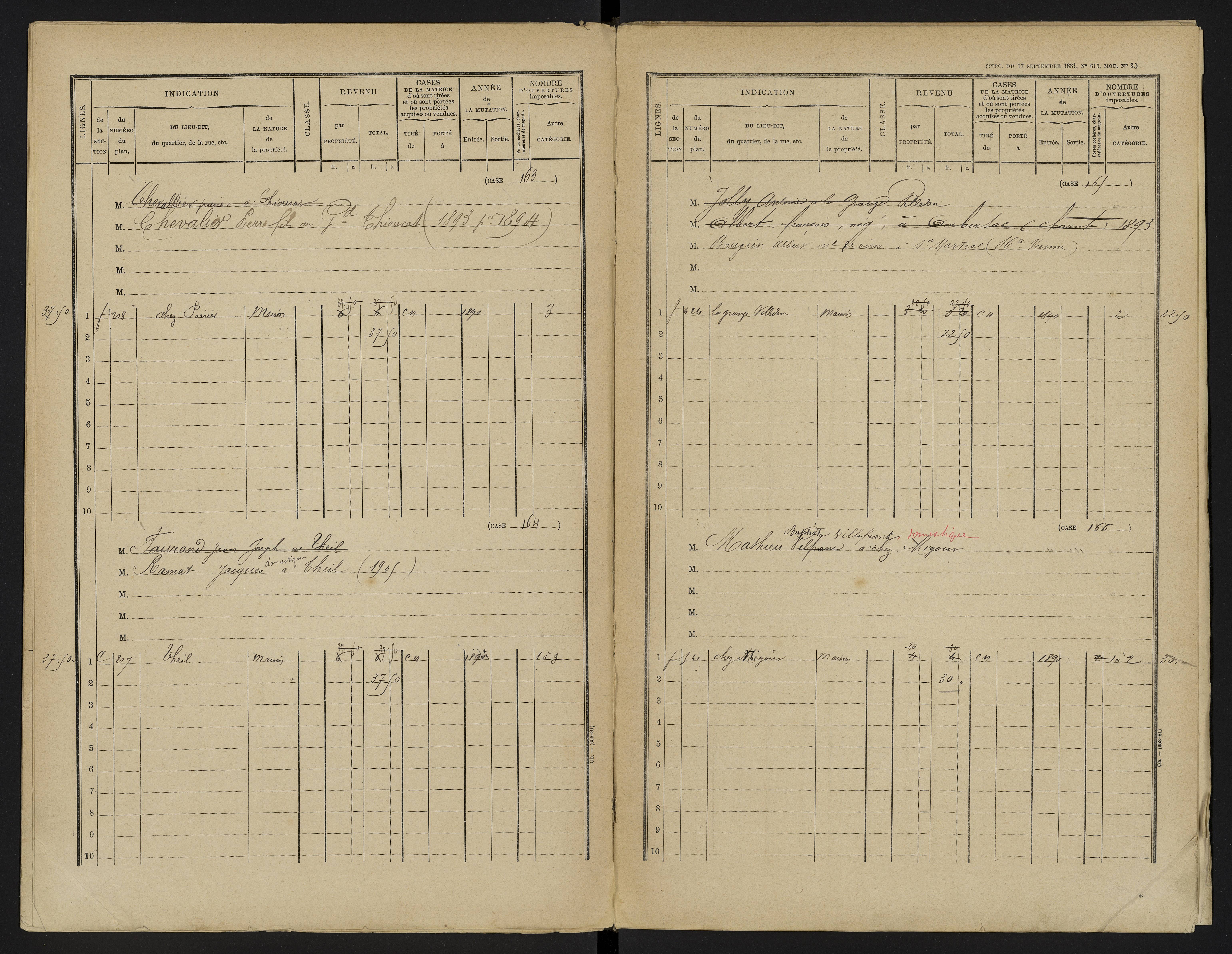 Asnières-sur-Blour - FRAD086_cadastre Cases 1-192 