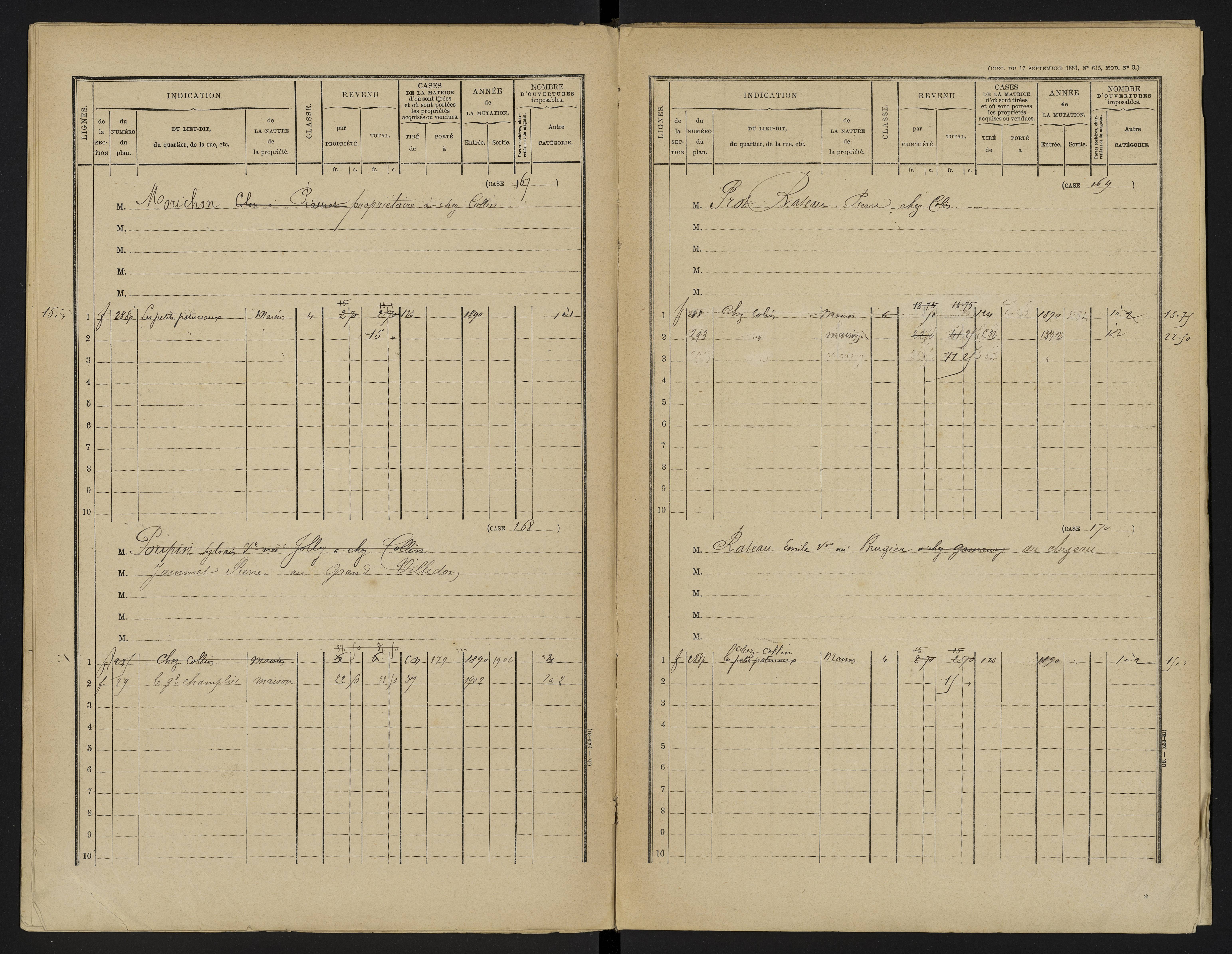 Asnières-sur-Blour - FRAD086_cadastre Cases 1-192 