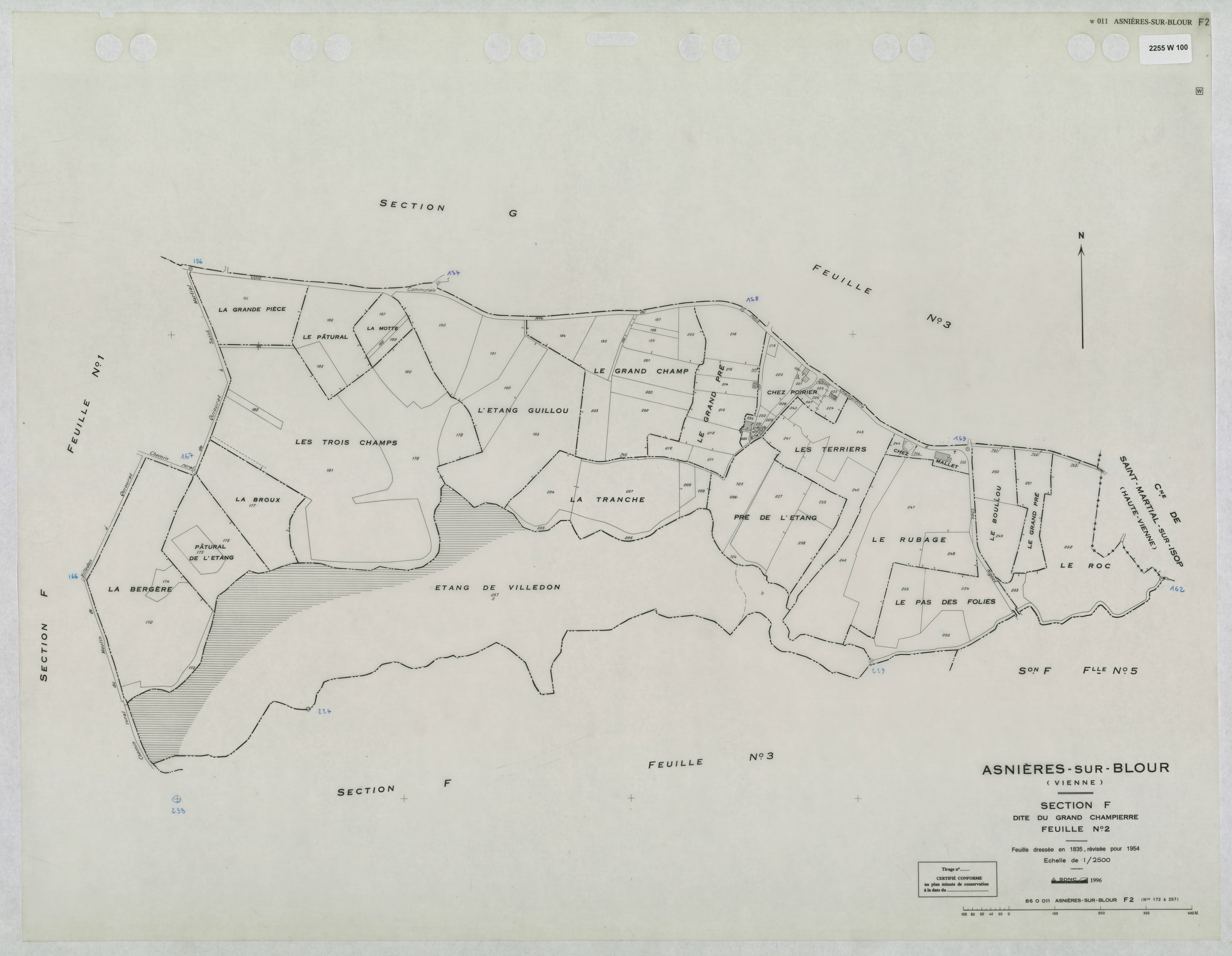 Asnières-sur-Blour - FRAD086_cadastre Plans mis à jour 