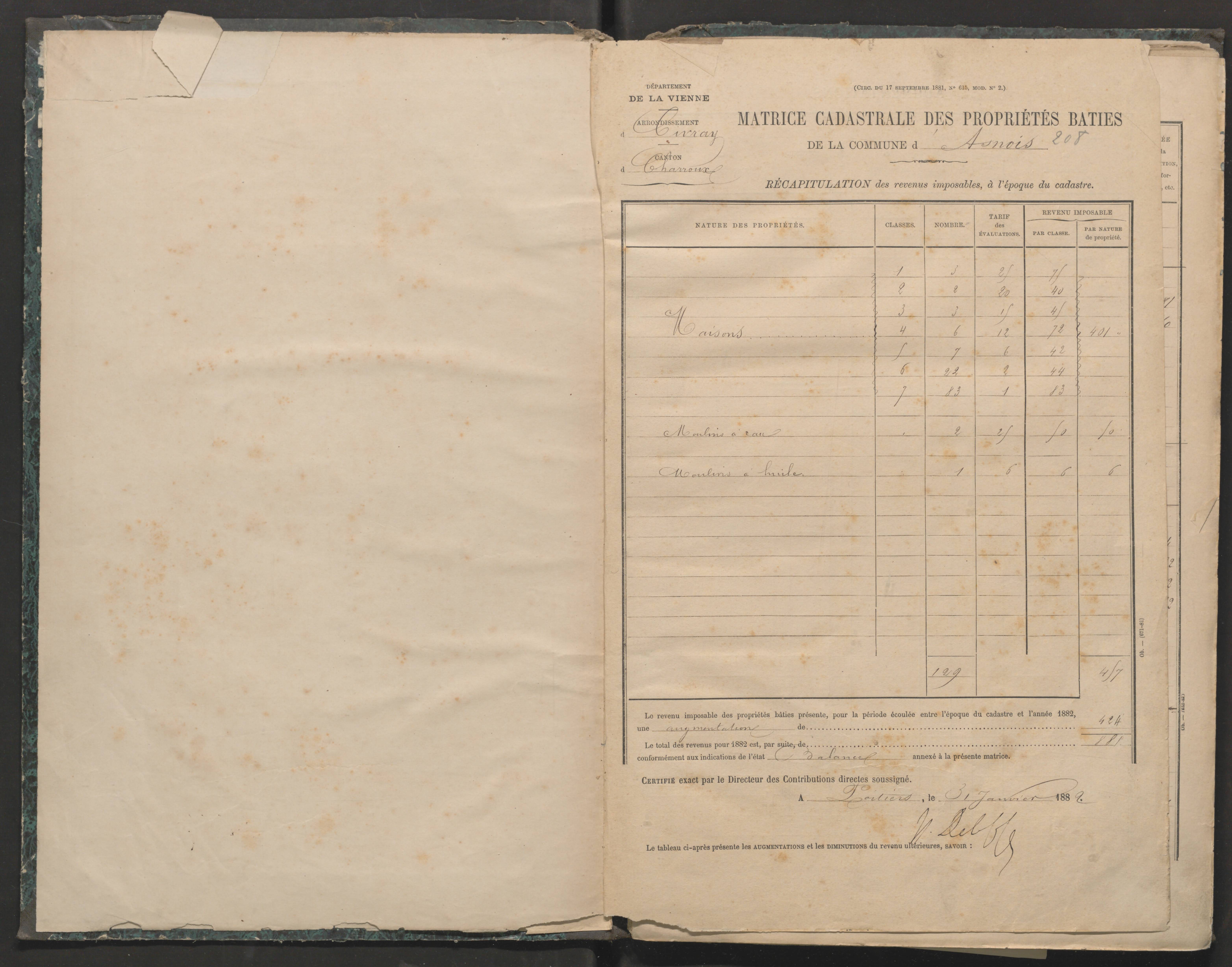 Asnois - FRAD086_cadastre Cases 1 à 96.
