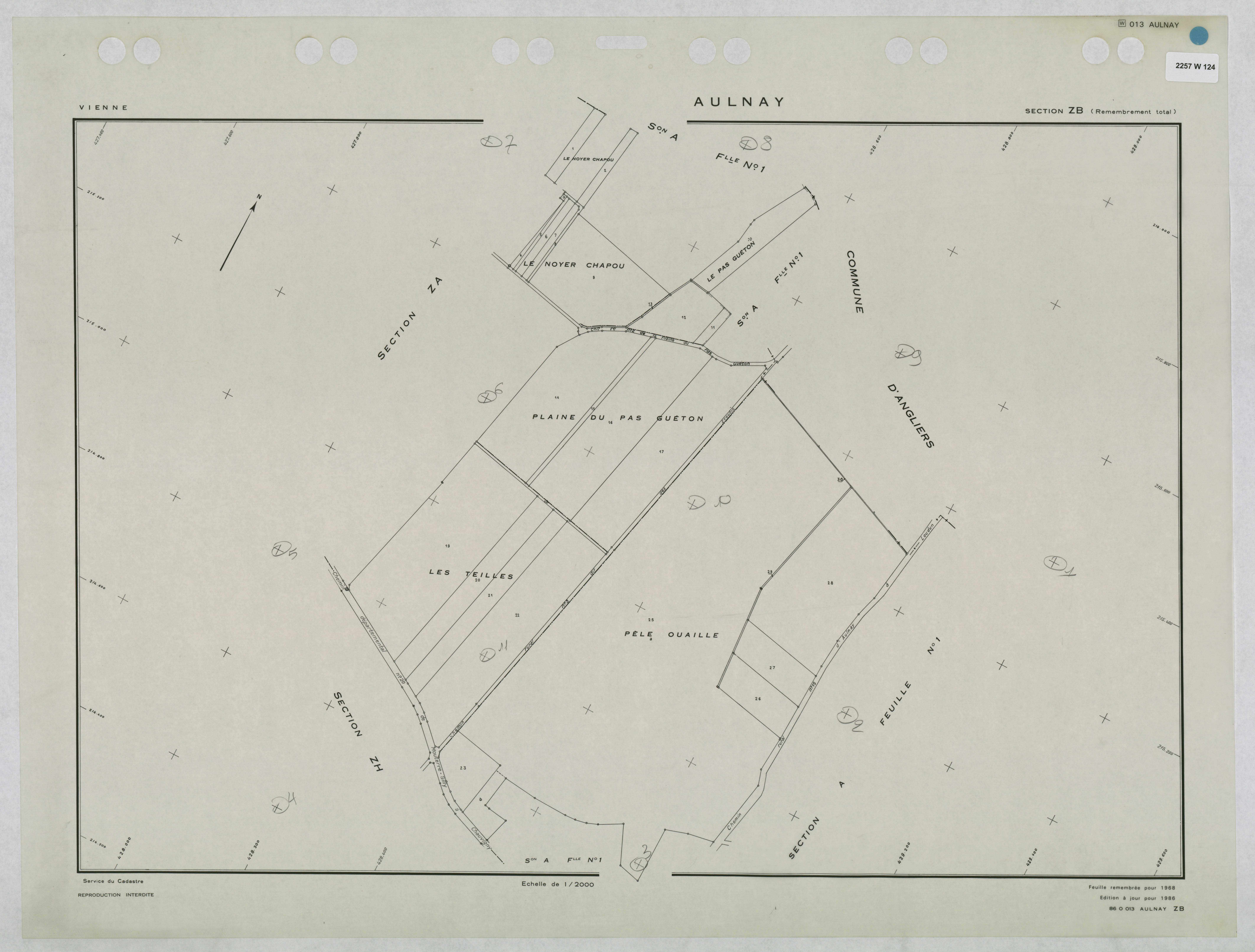 Aulnay - FRAD086_cadastre Plans remembrés 