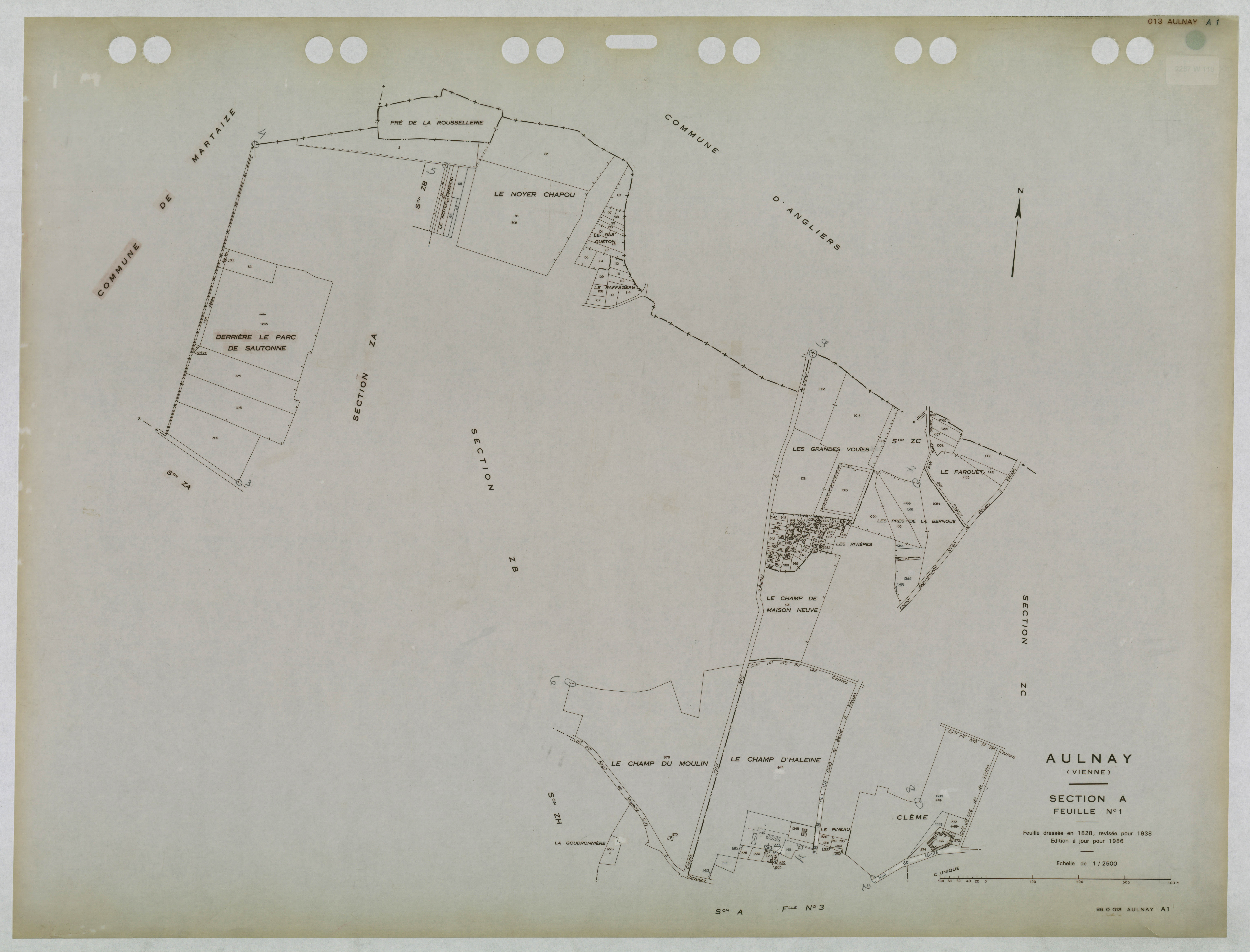 Aulnay - FRAD086_cadastre Plans mis à jour 