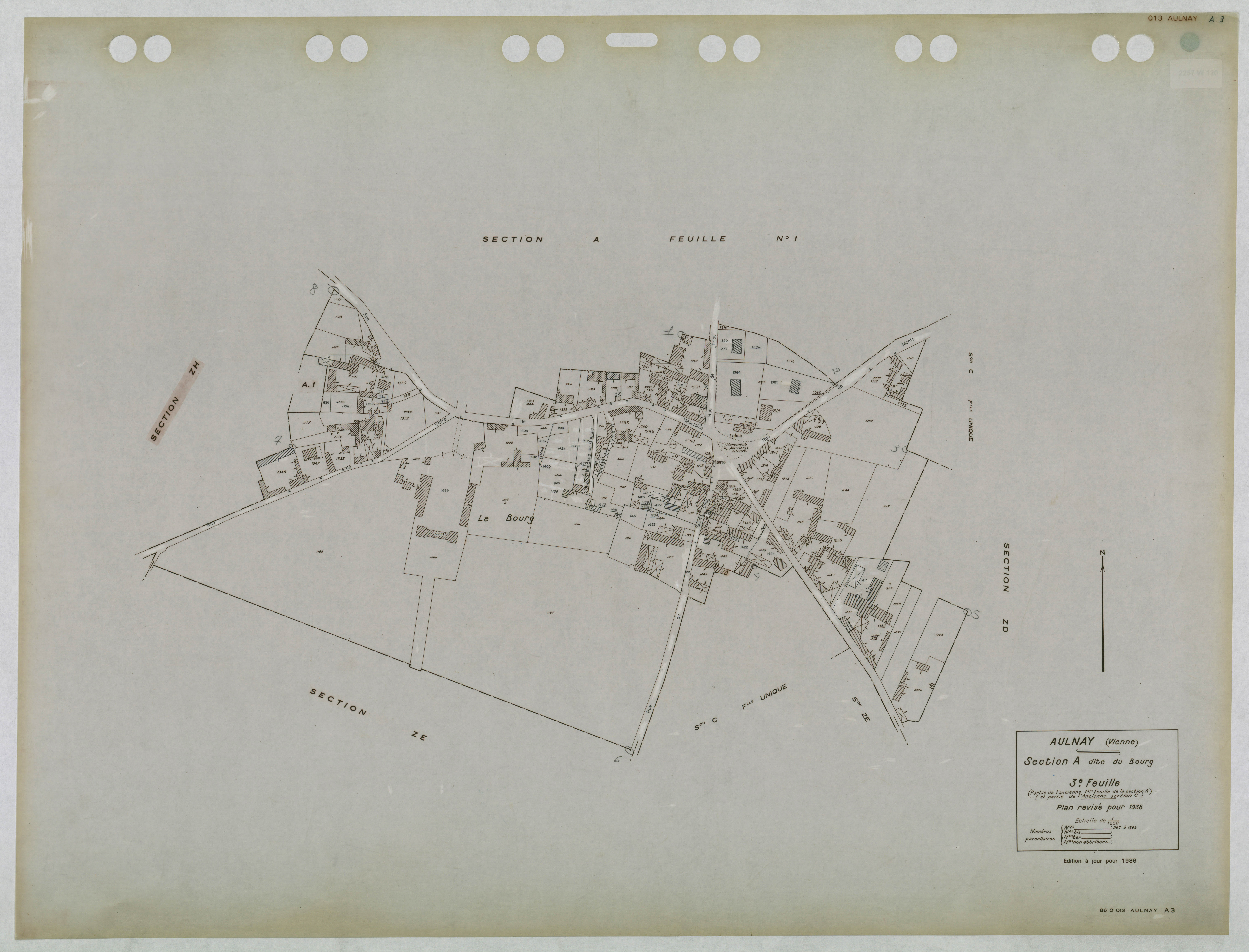 Aulnay - FRAD086_cadastre Plans mis à jour 