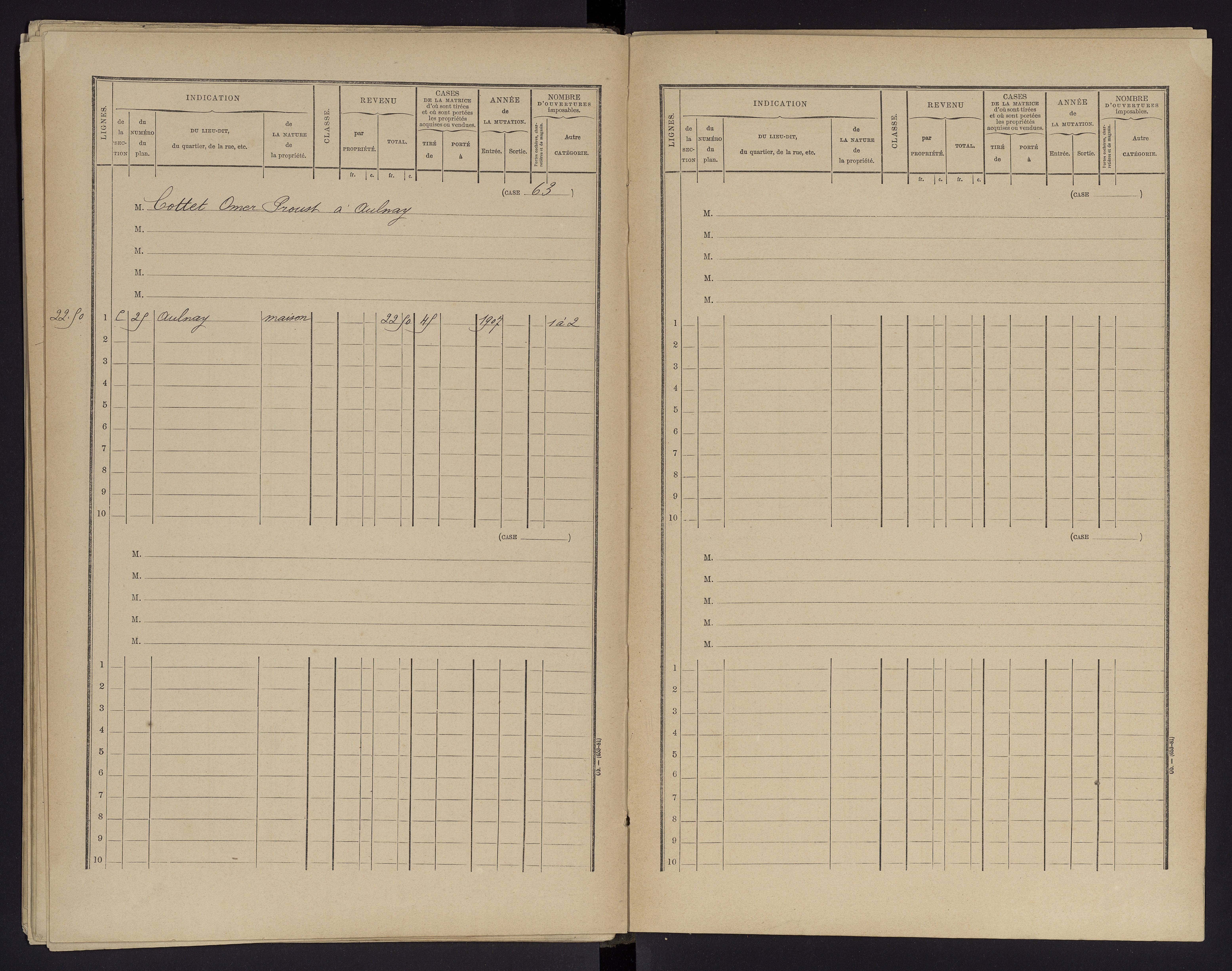 Aulnay - FRAD086_cadastre Cases 1-63 