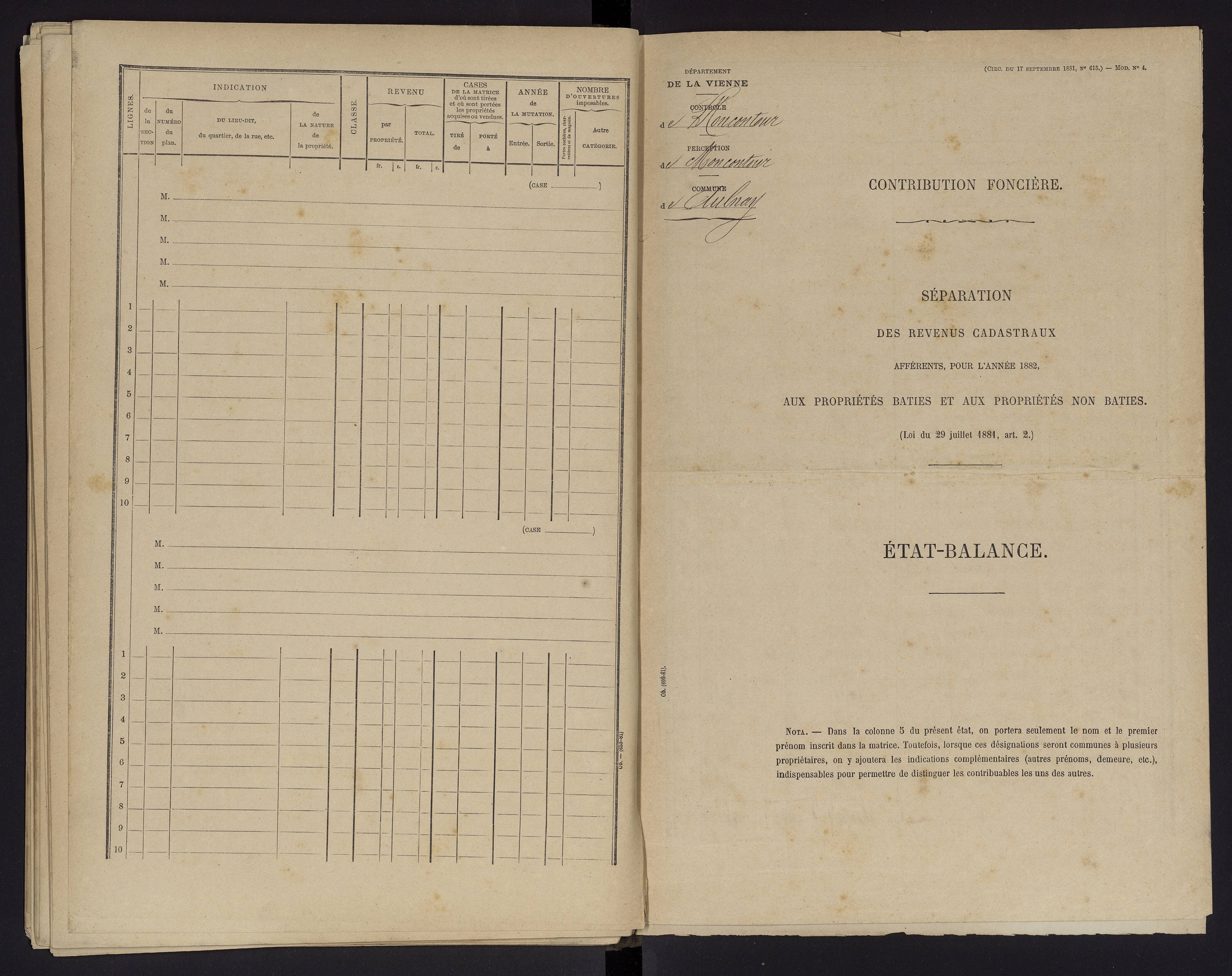 Aulnay - FRAD086_cadastre Cases 1-63 