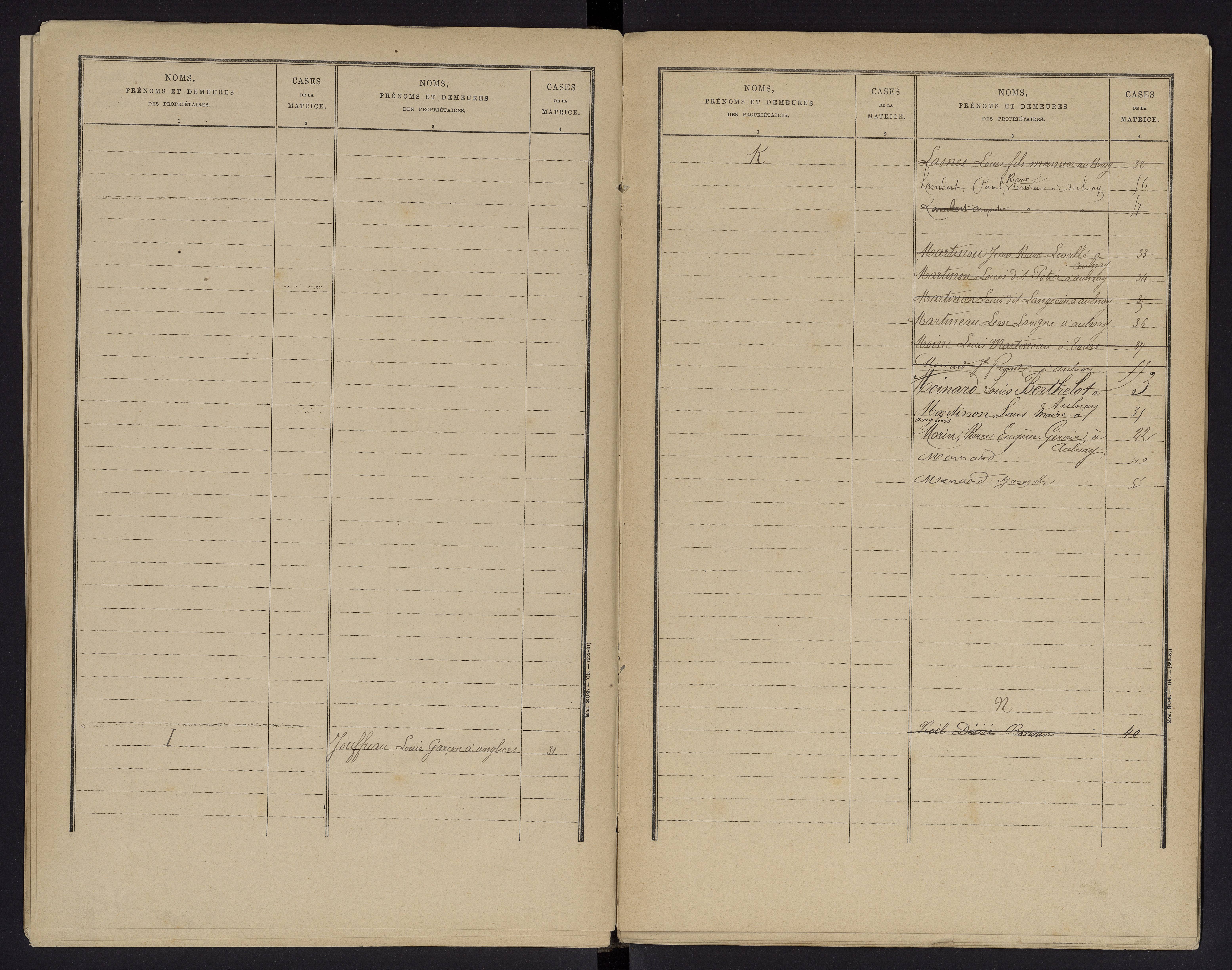Aulnay - FRAD086_cadastre Cases 1-63 
