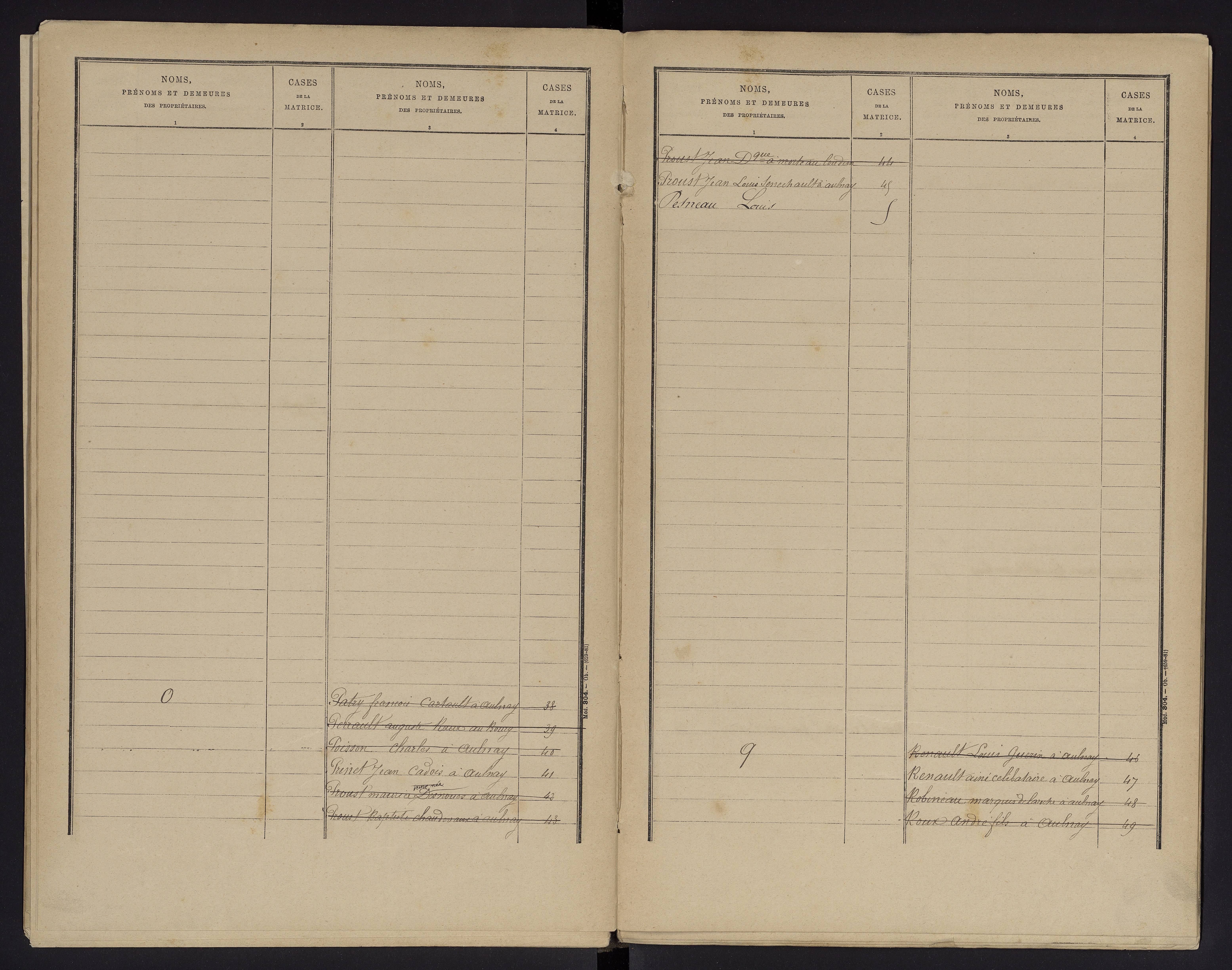 Aulnay - FRAD086_cadastre Cases 1-63 