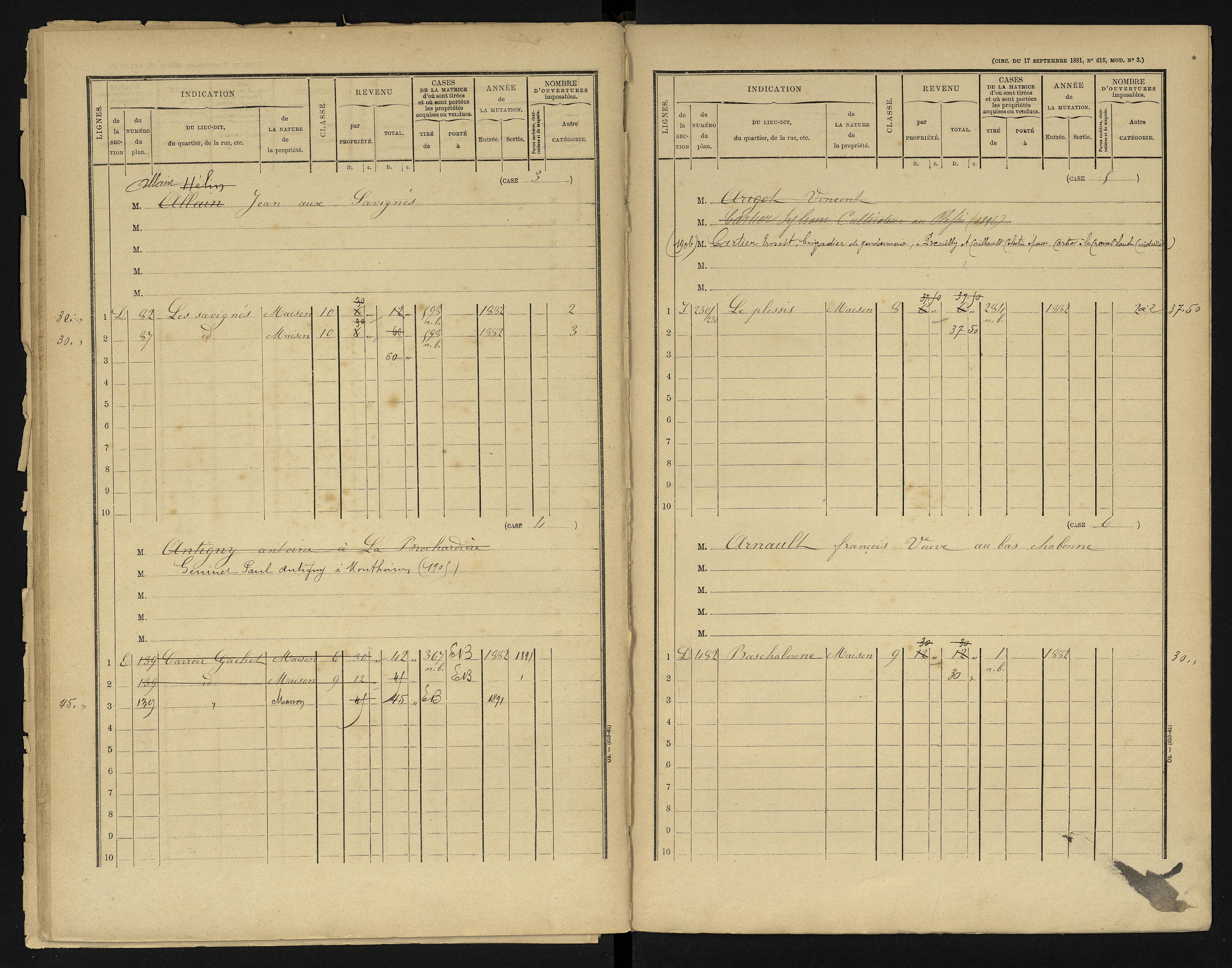 Availles-en-Châtellerault - FRAD086_cadastre Cases 1-248 